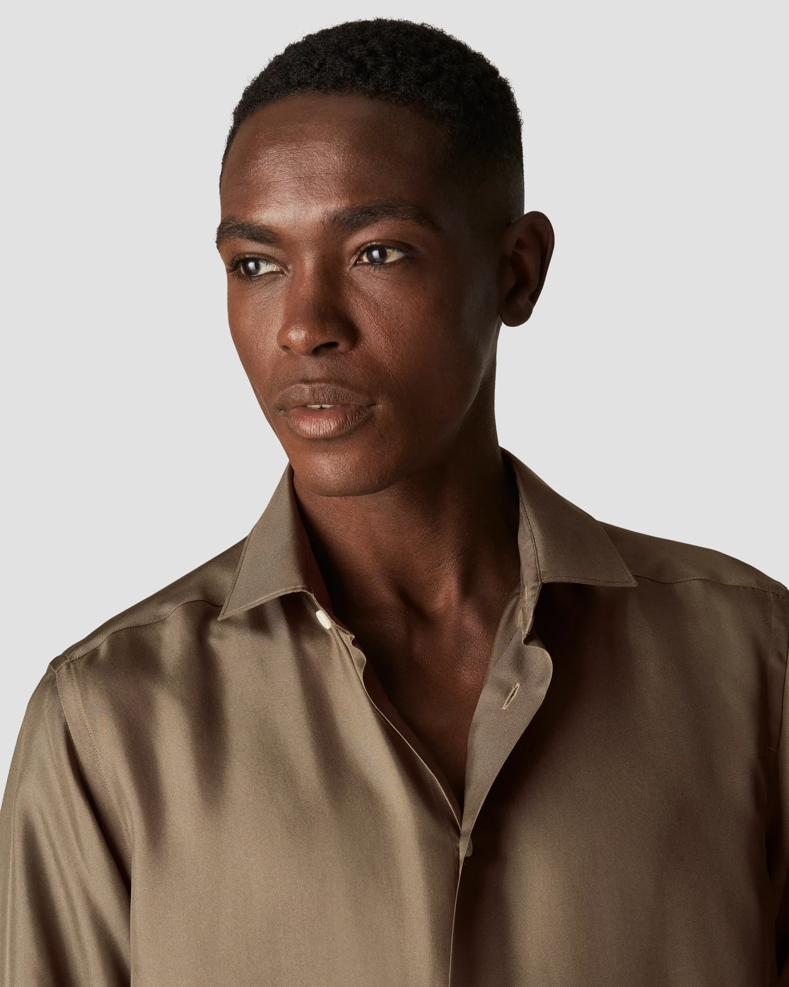 Brown Silk Twill Shirt - Eton
