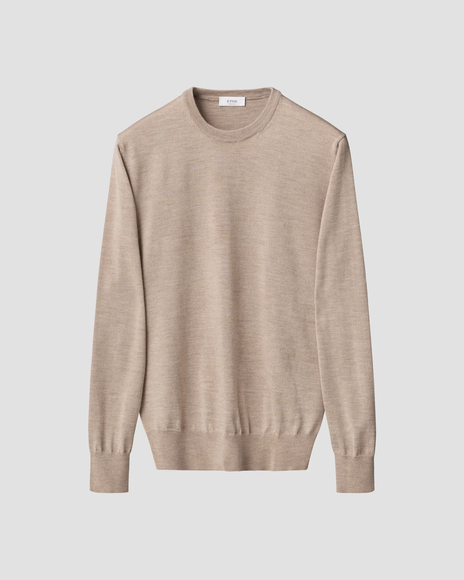 Eton - beige merino knit crewneck