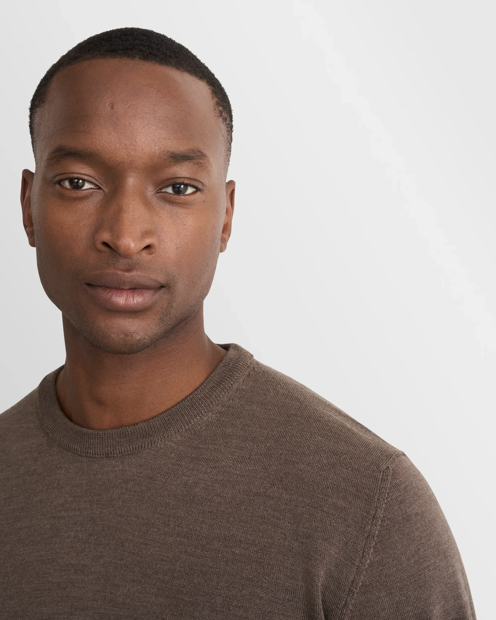 Eton - dark brown merino knit crewneck