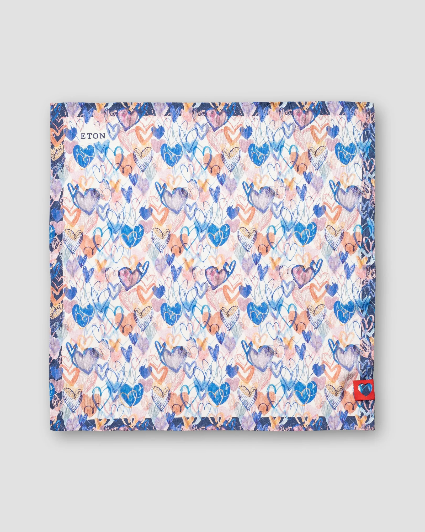 Eton - valentines print silk pocket square