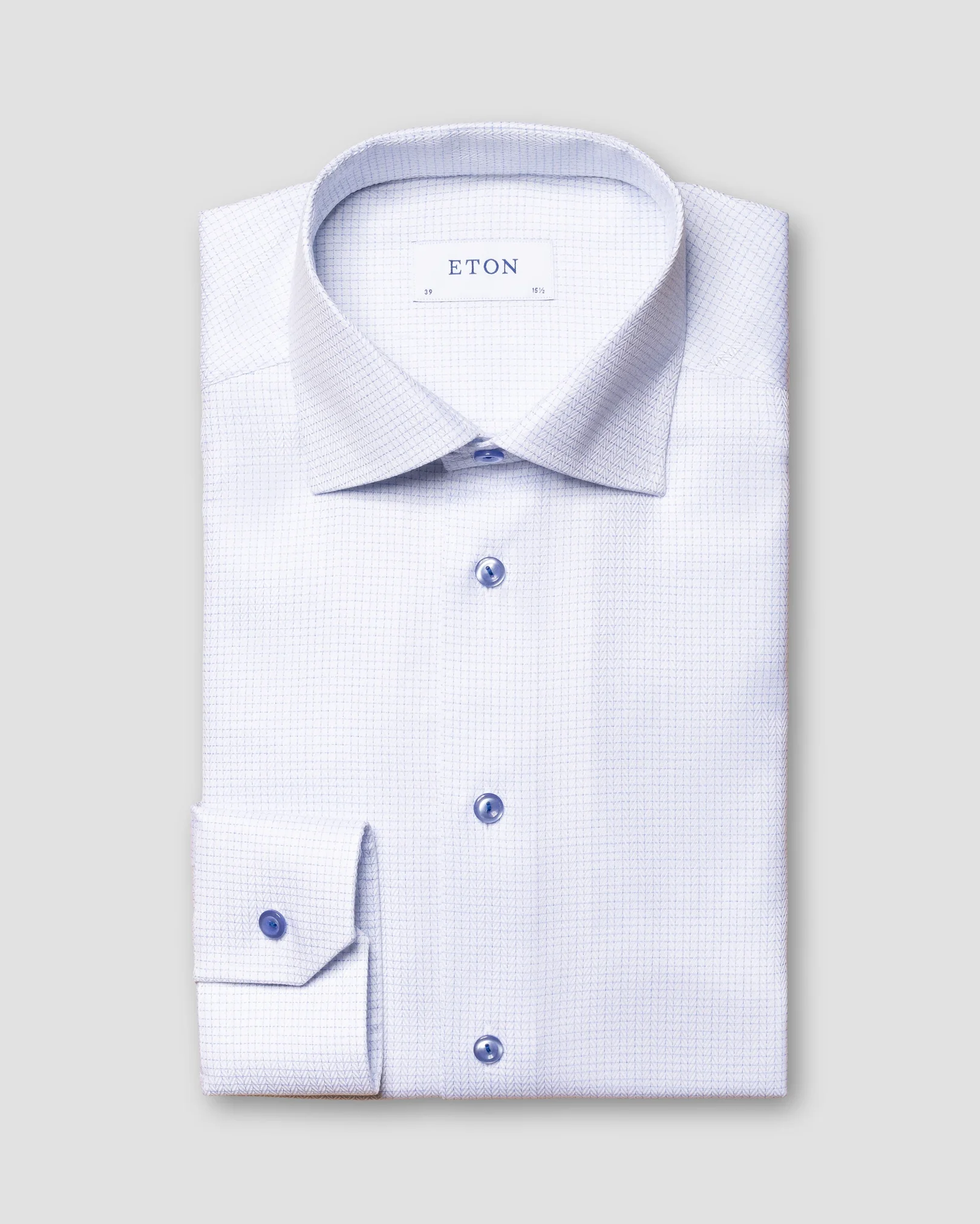 Eton - light blue signature twill semisolid shirt