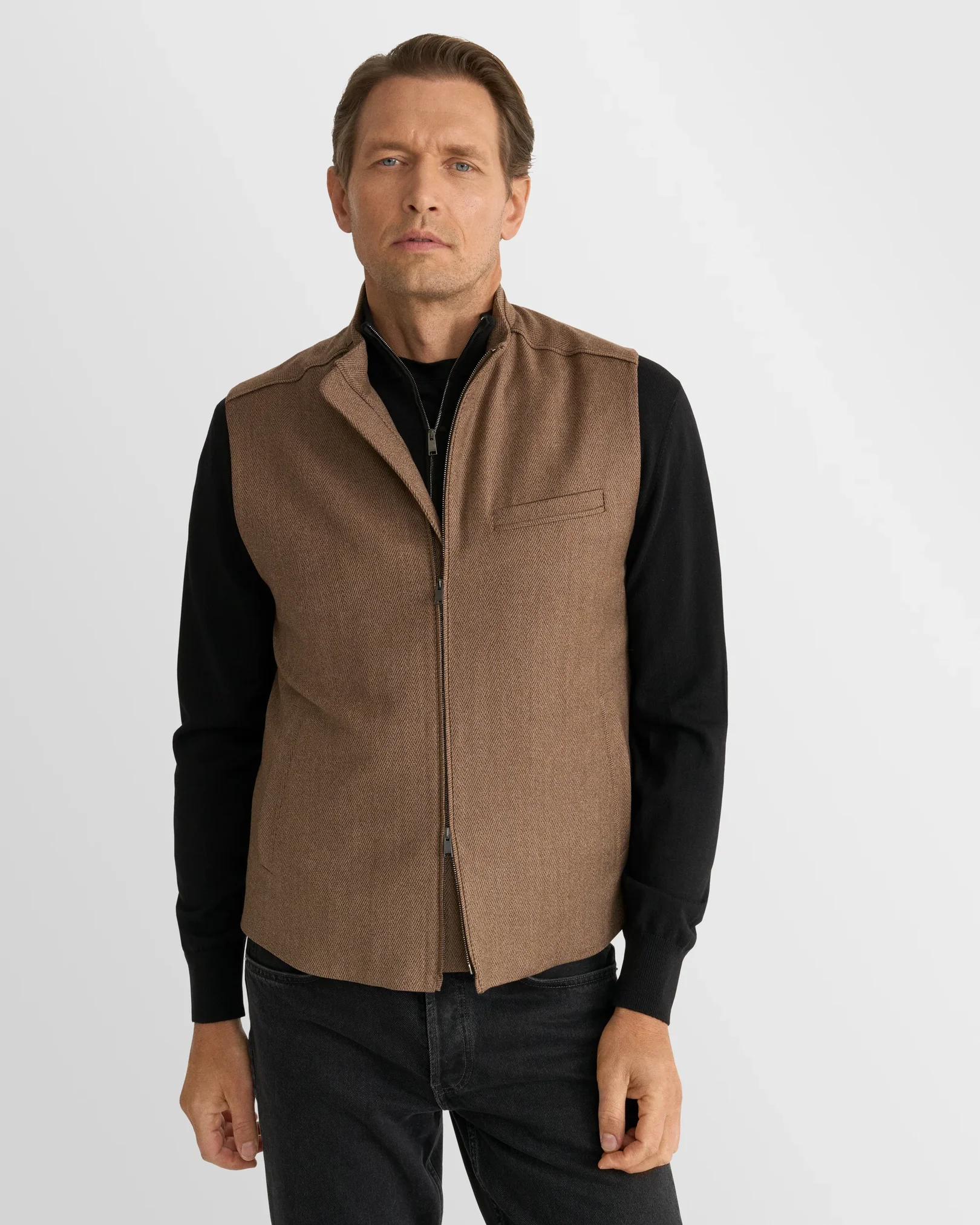 Eton - beige wool structure vest