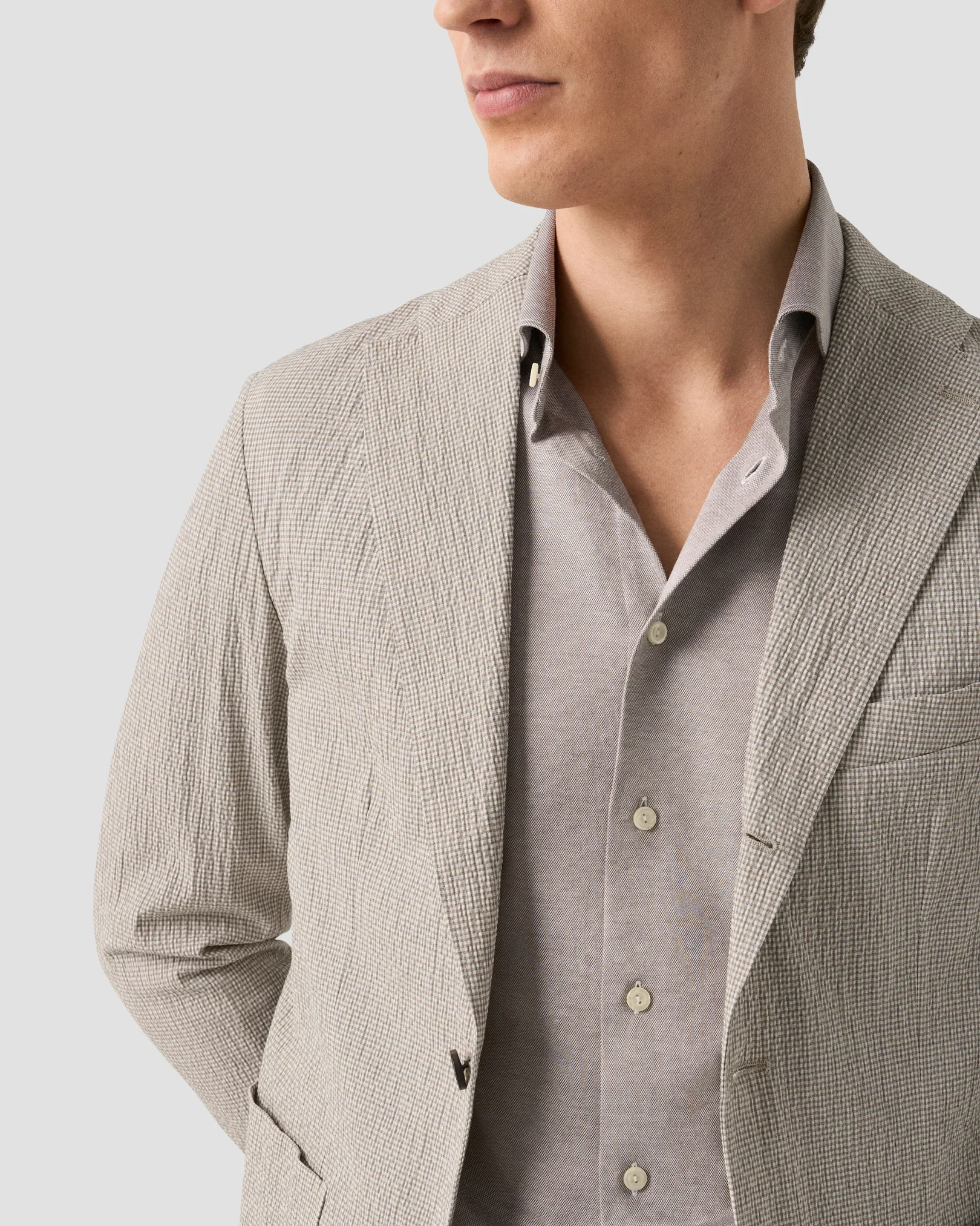 Eton - brown filo di scozia knit shirt 261