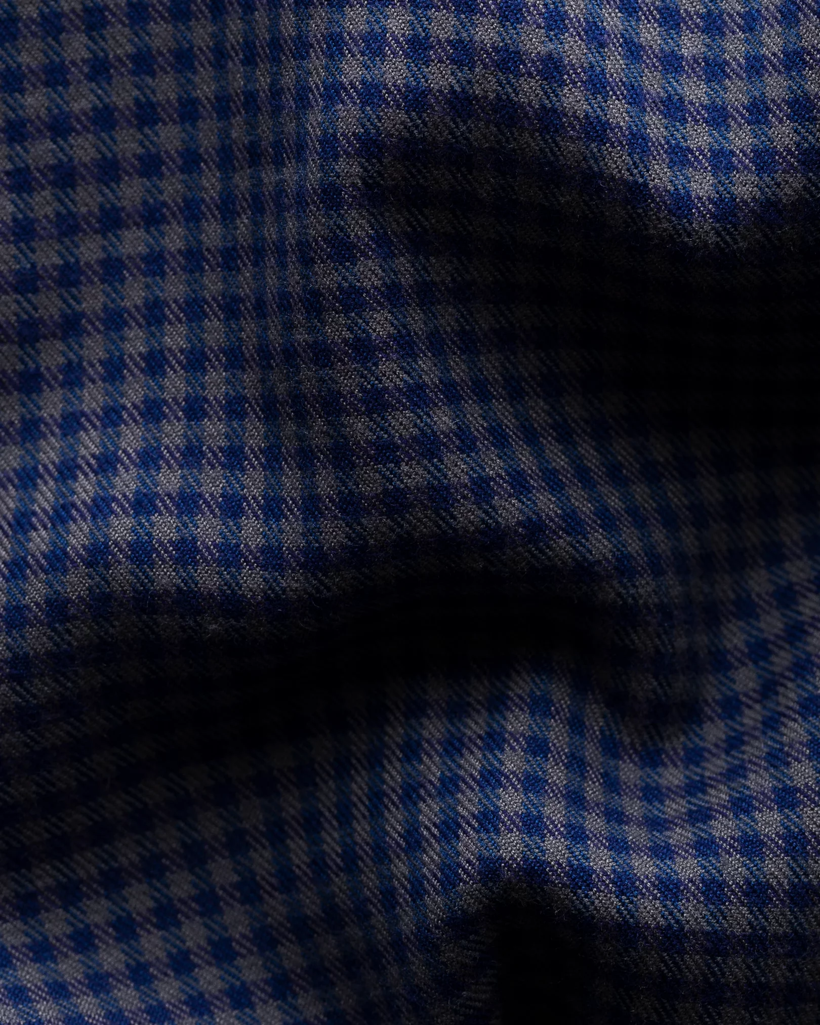 Eton - dark blue checked cotton tencel tm flannel