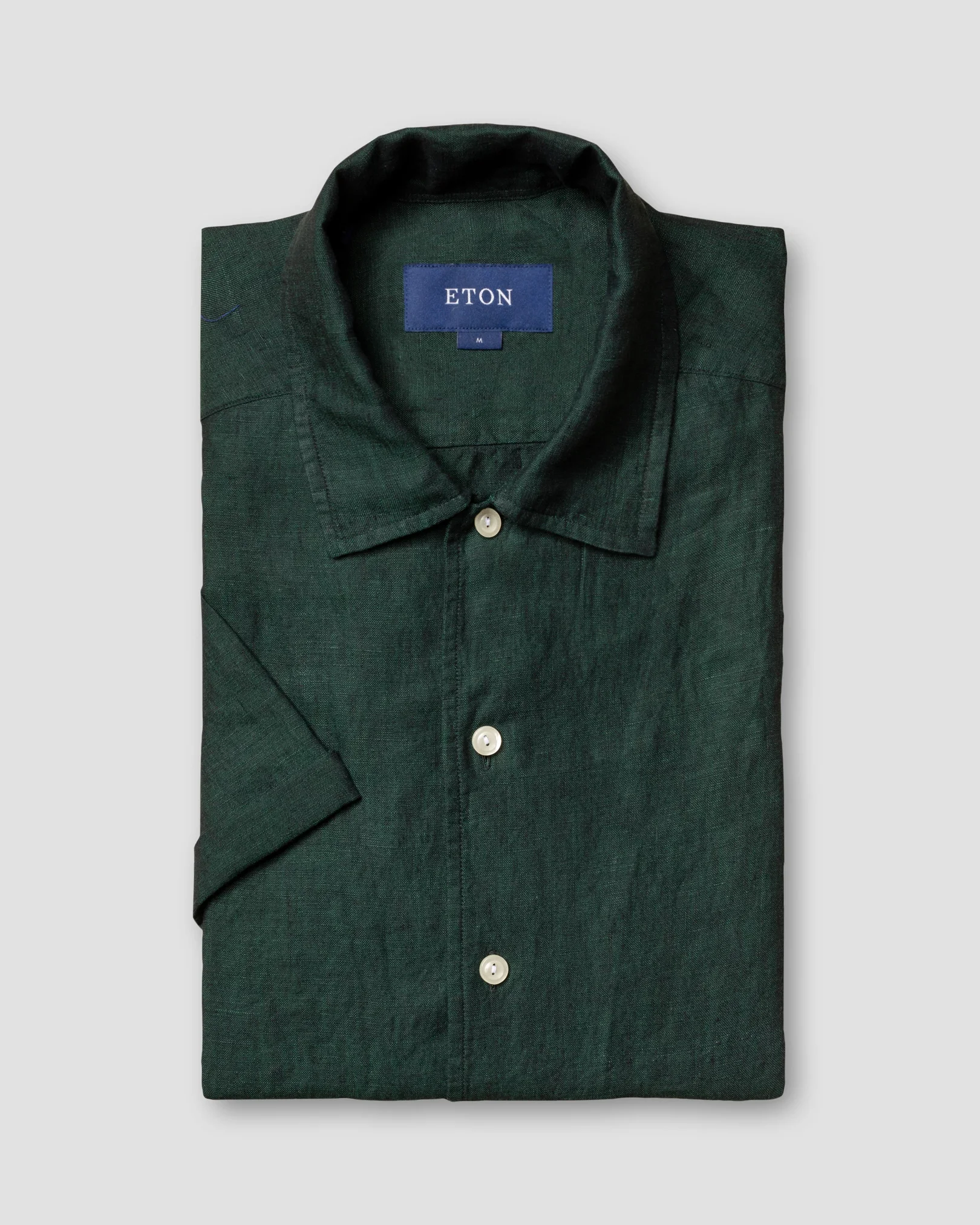 Eton - green resort linen shirt