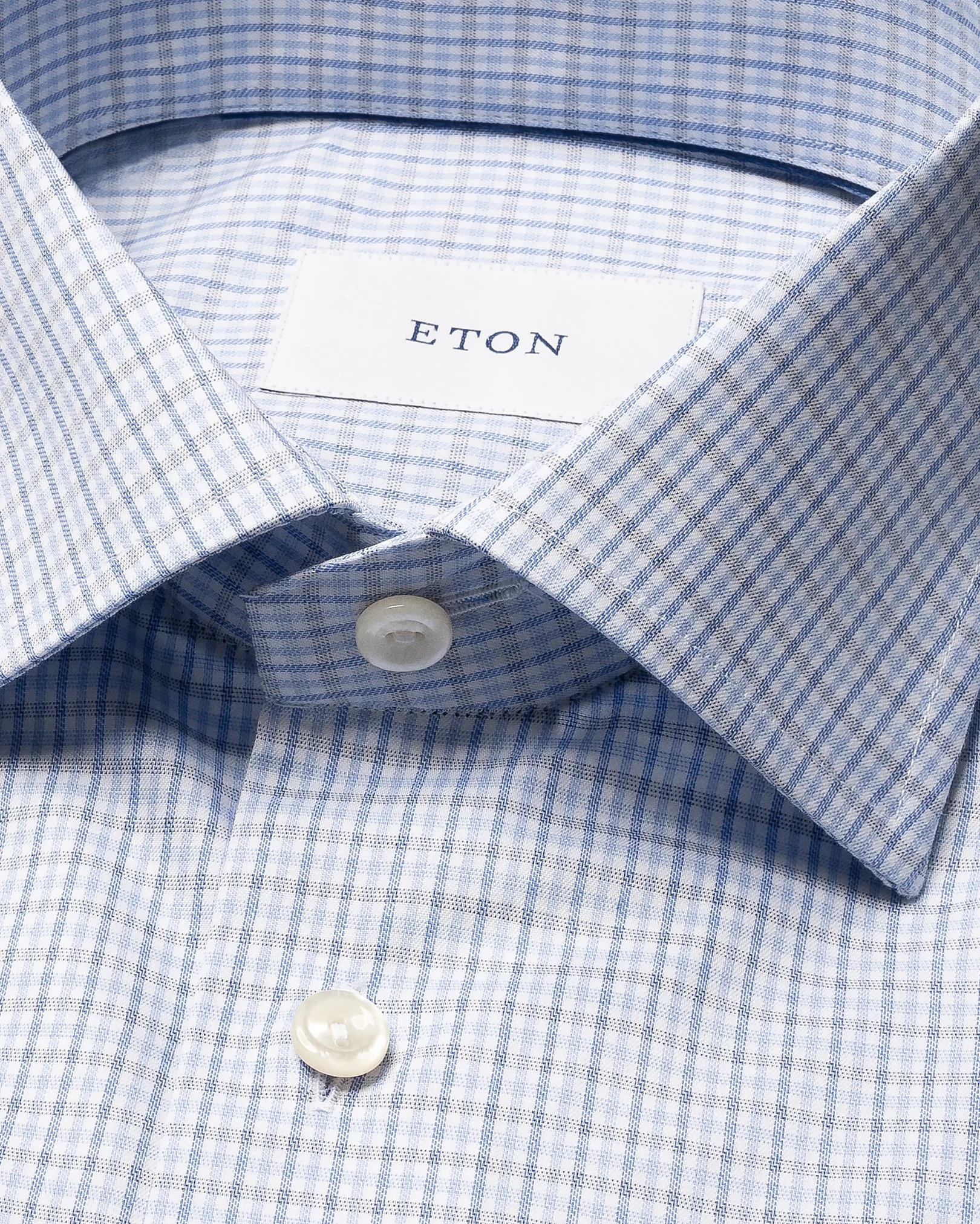 Eton - micro check twill shirt