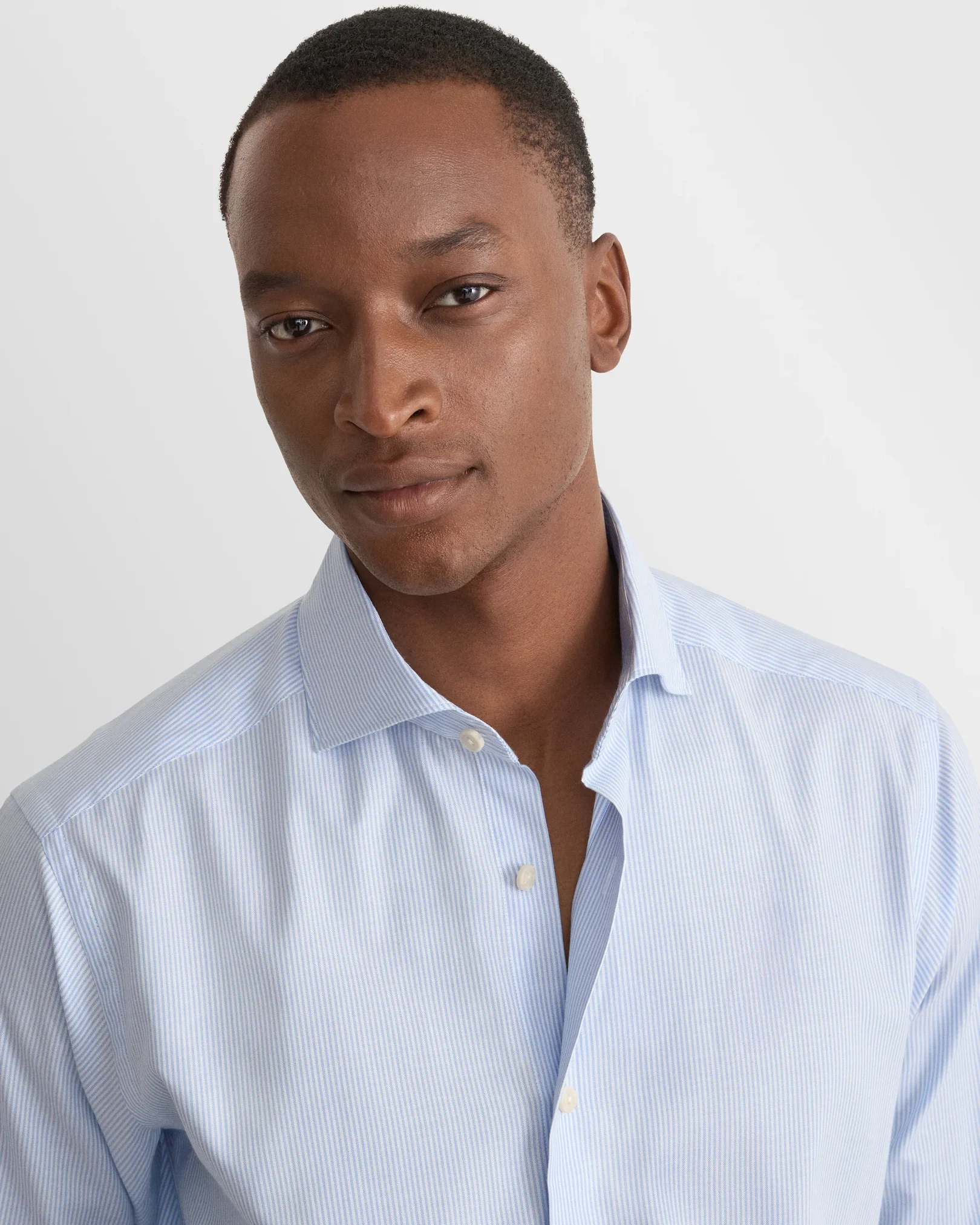 Eton - light blue striped oxford shirt