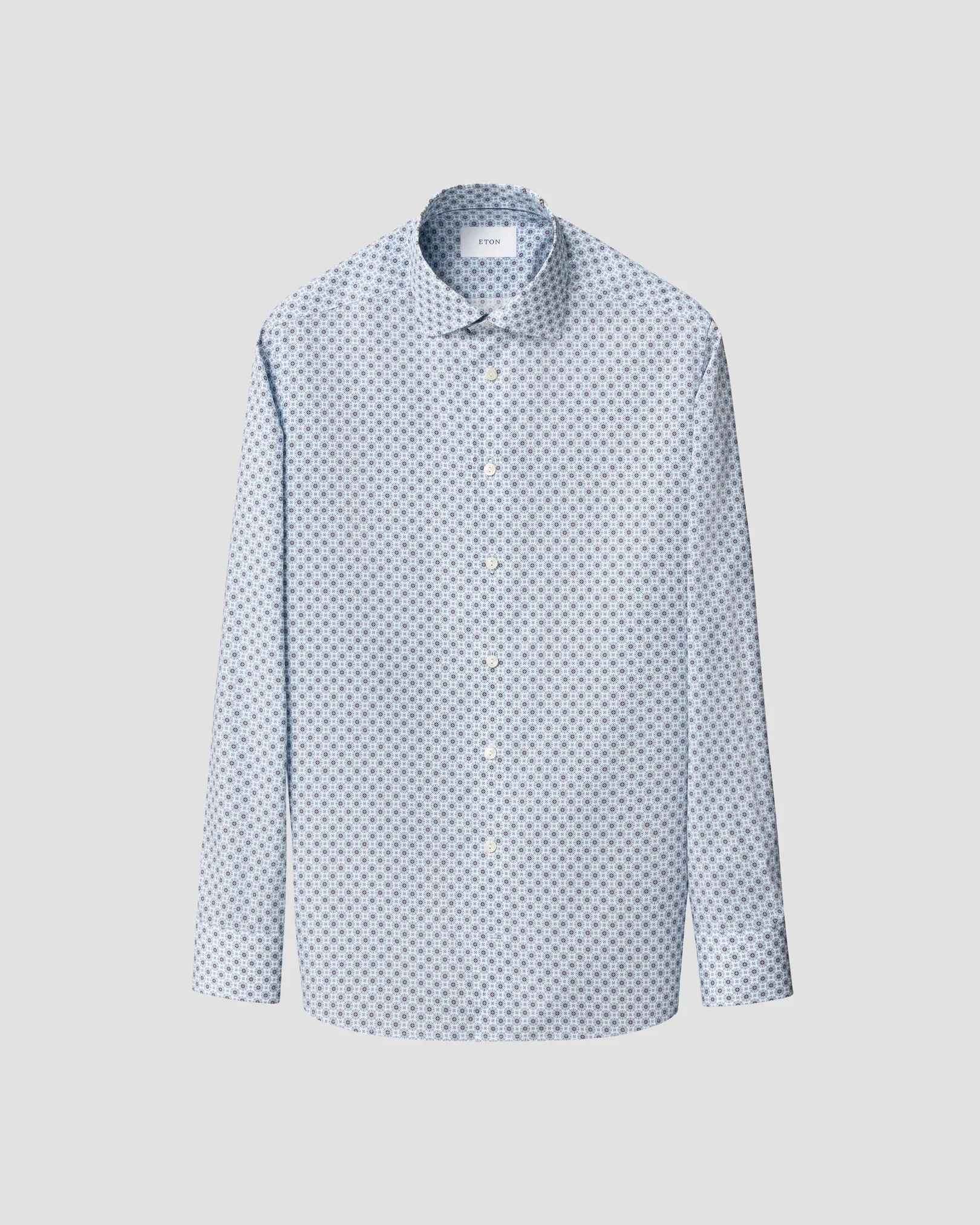 Eton - dark blue geometric print signature twill shirt 263
