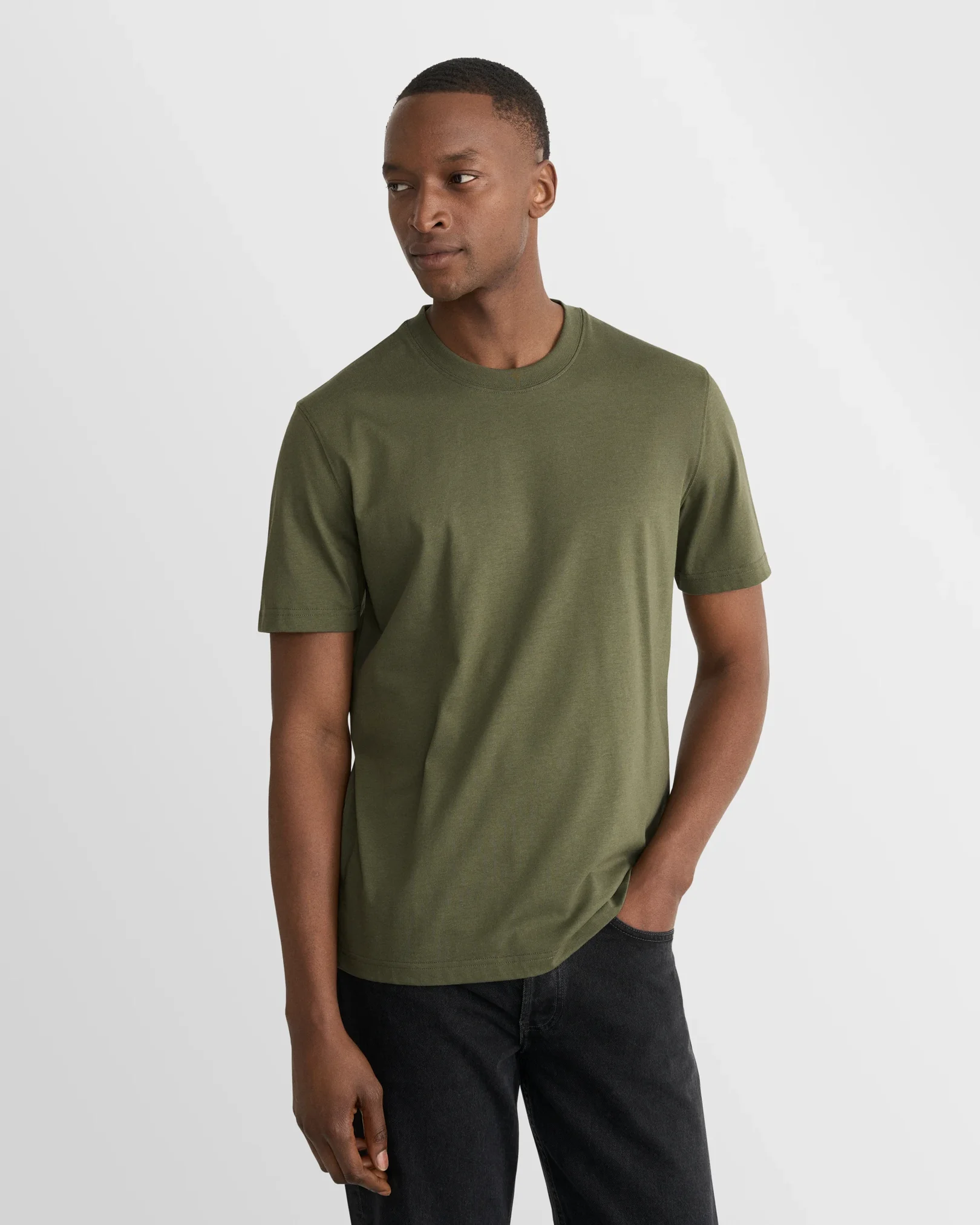 Eton - dark green single jersey supima cotton t shirt