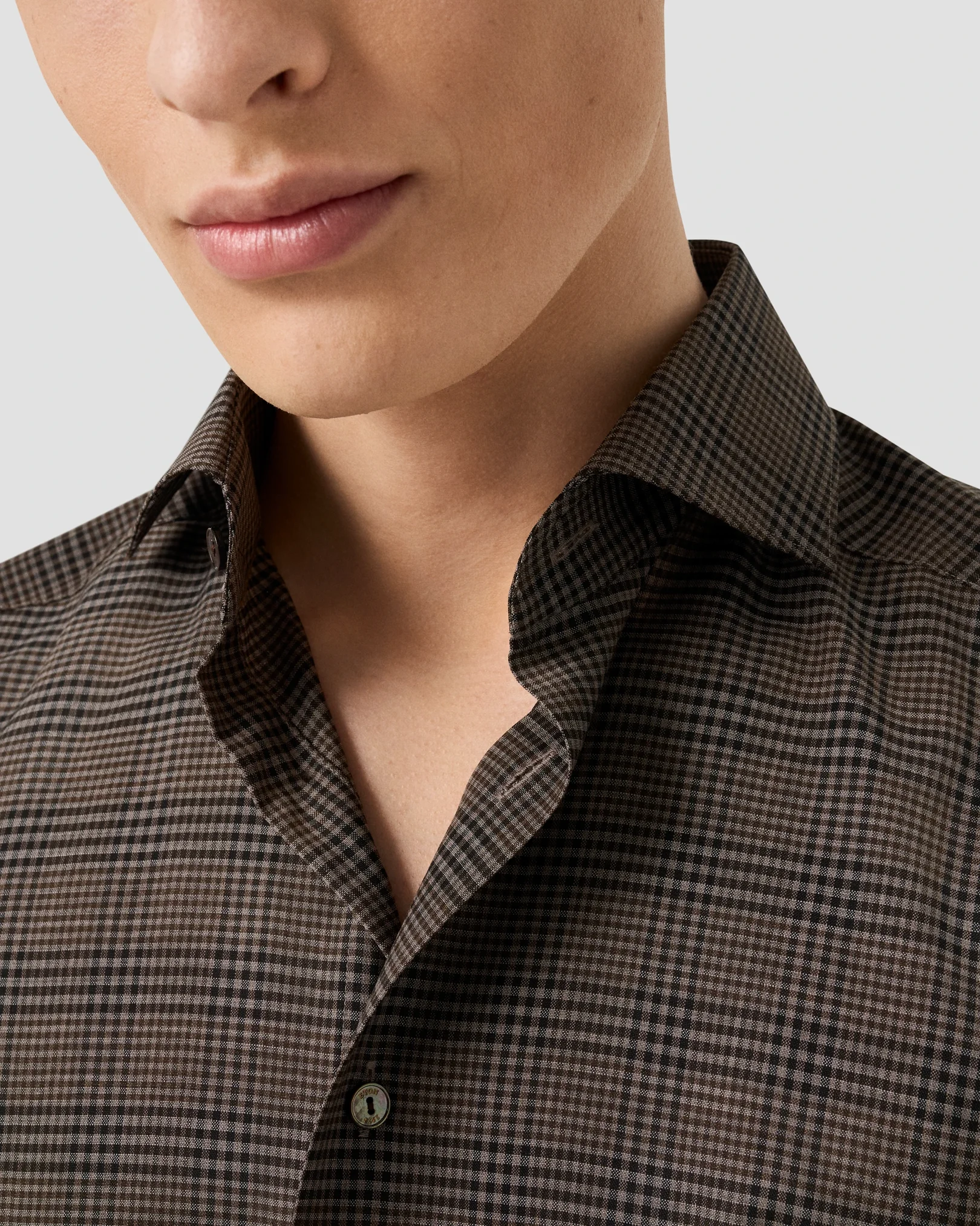 Eton - check merino shirt