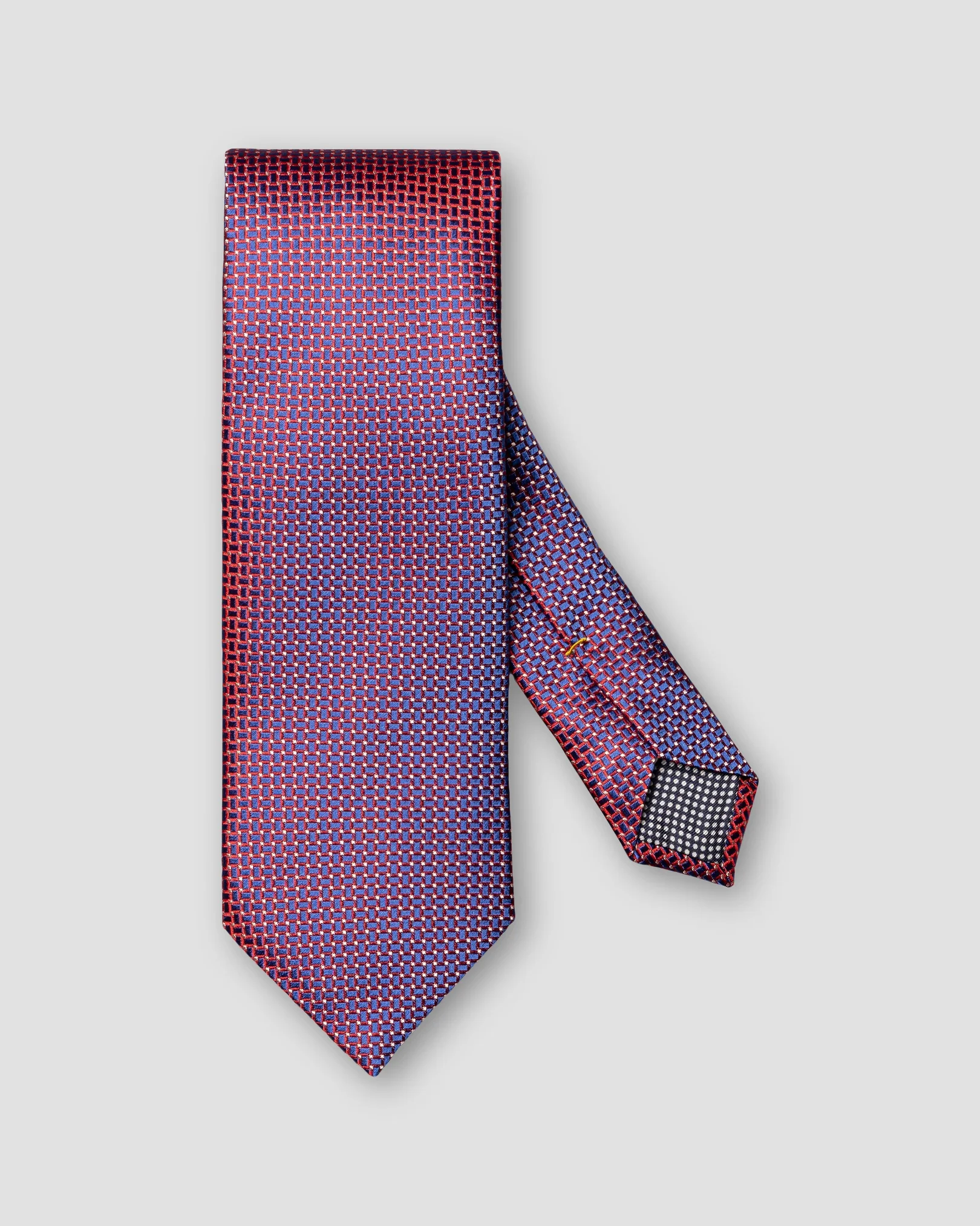 Eton - red micro geometric woven silk tie