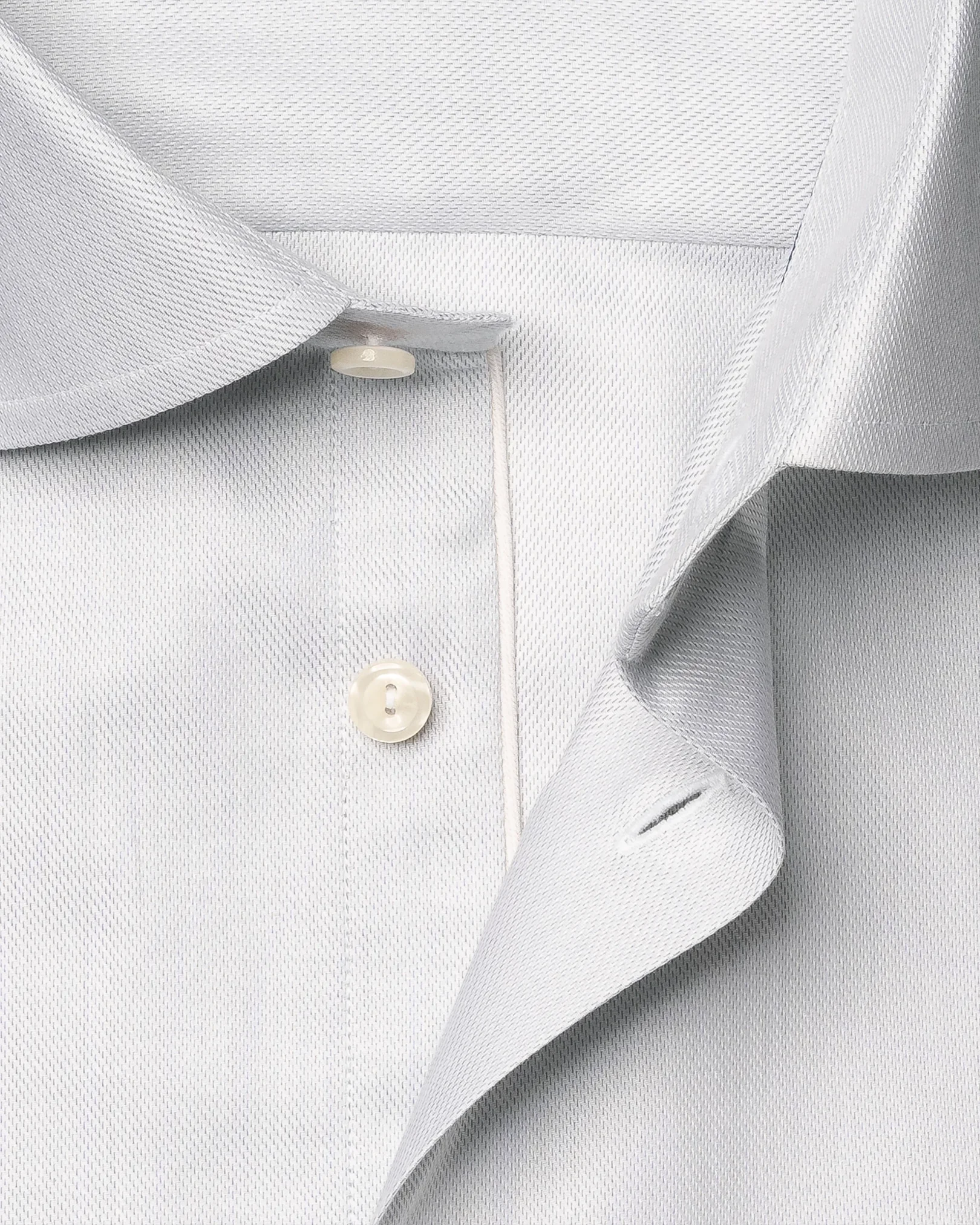 Eton - light grey melange semi solid fine twill shirt 260