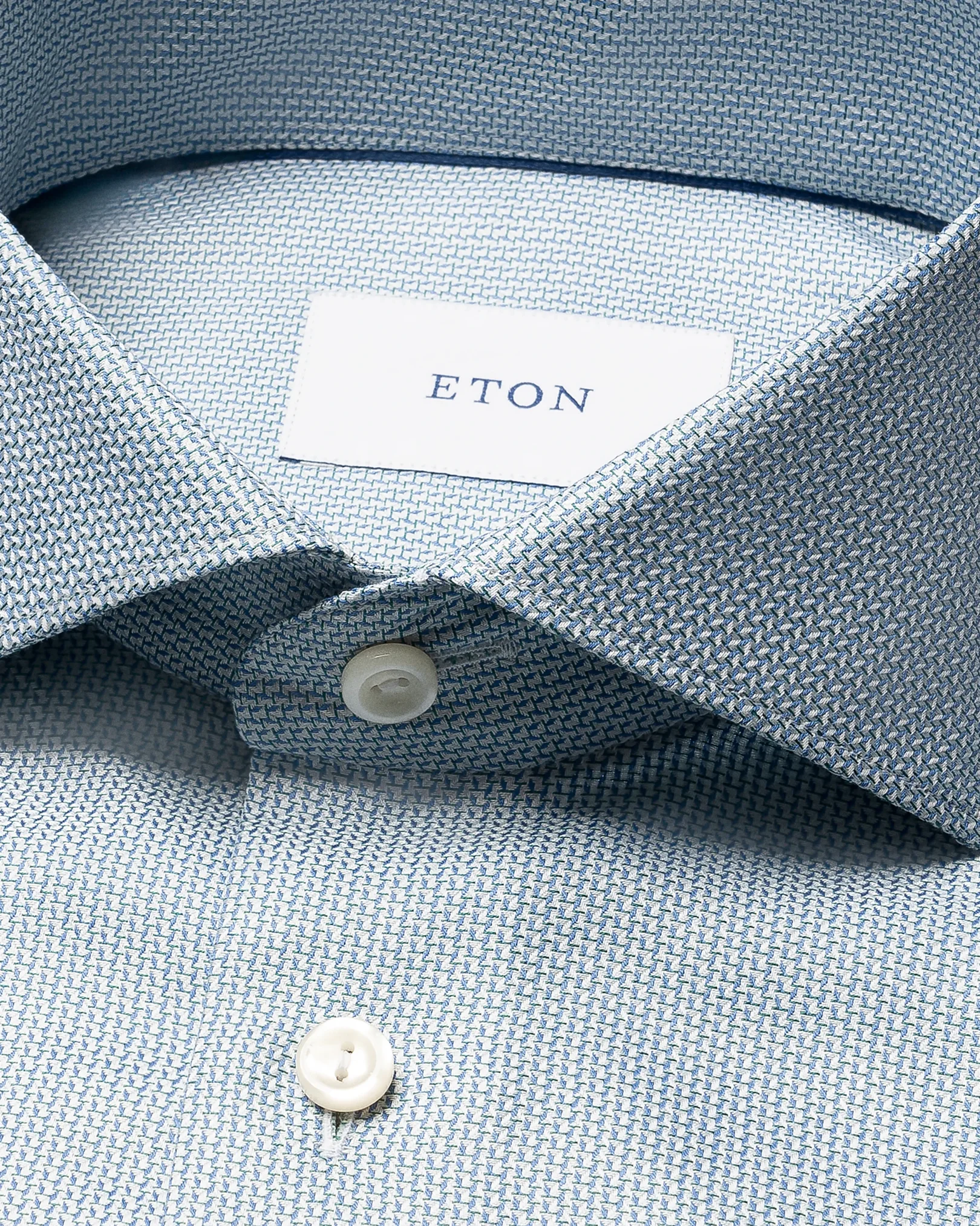 Eton - dark blue semi solid dobby shirt