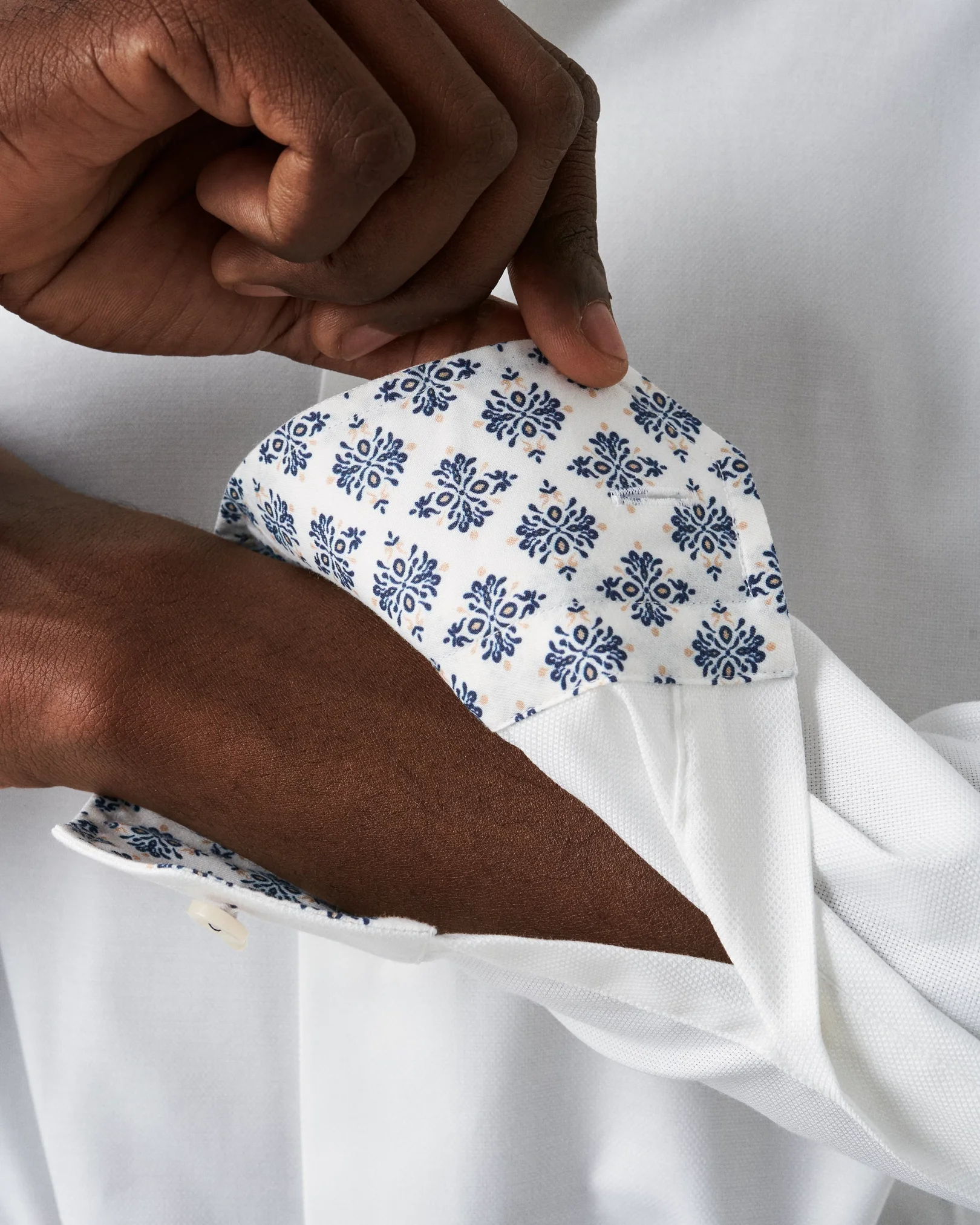 Eton - white twill shirt with special details