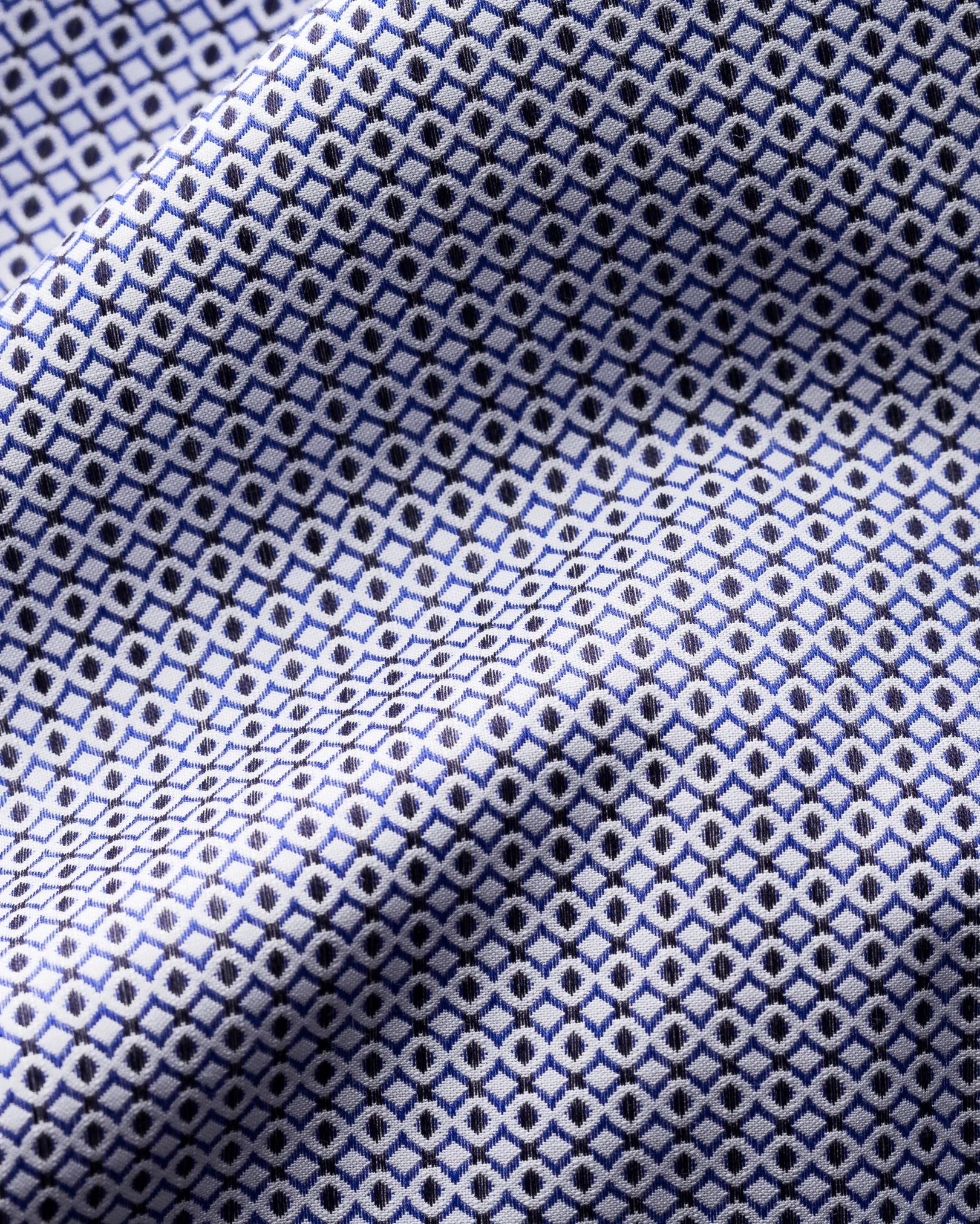 Eton - dark blue brocade shirt extreme cut away
