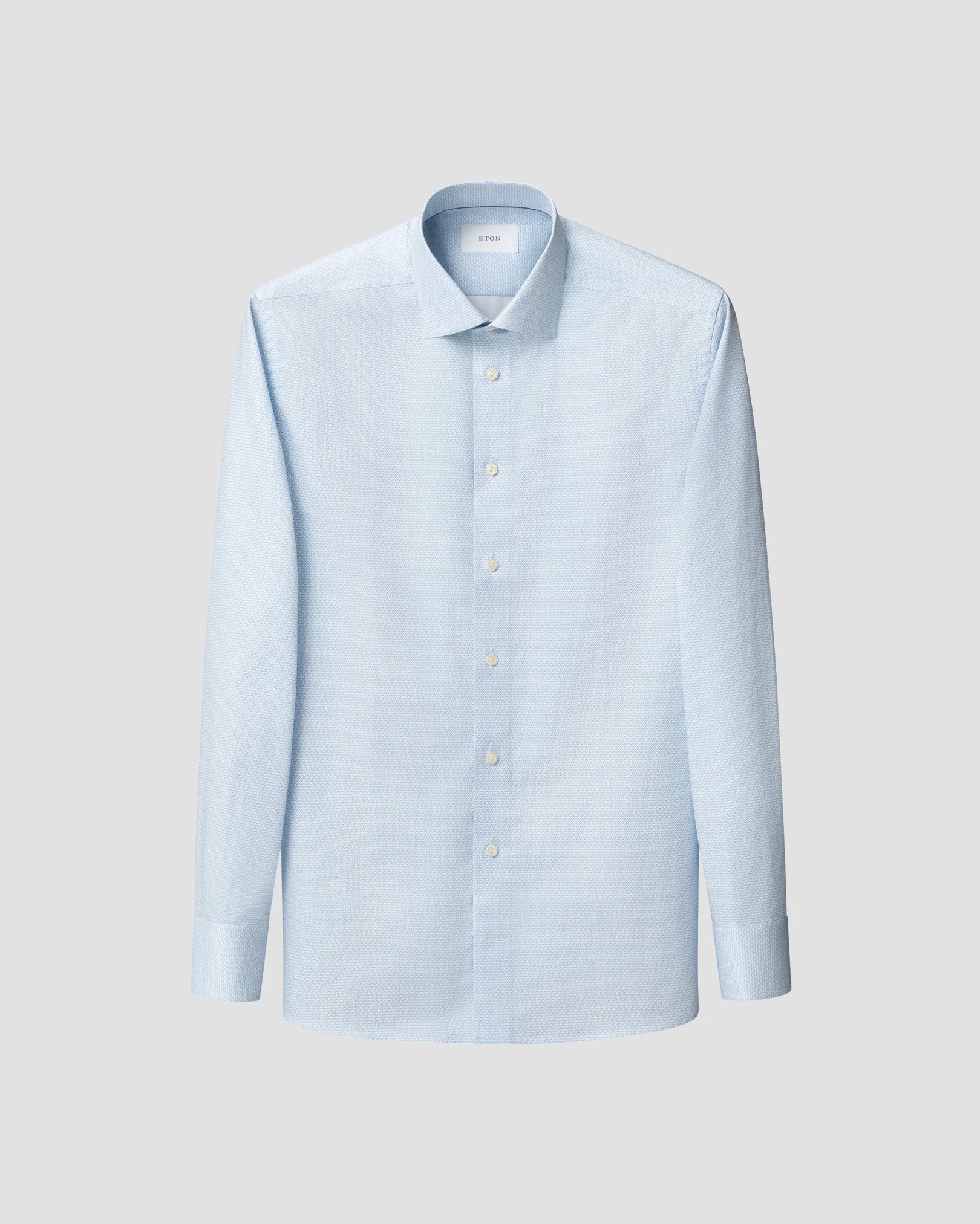 Eton - light blue geometric signature twill shirt cut away 261