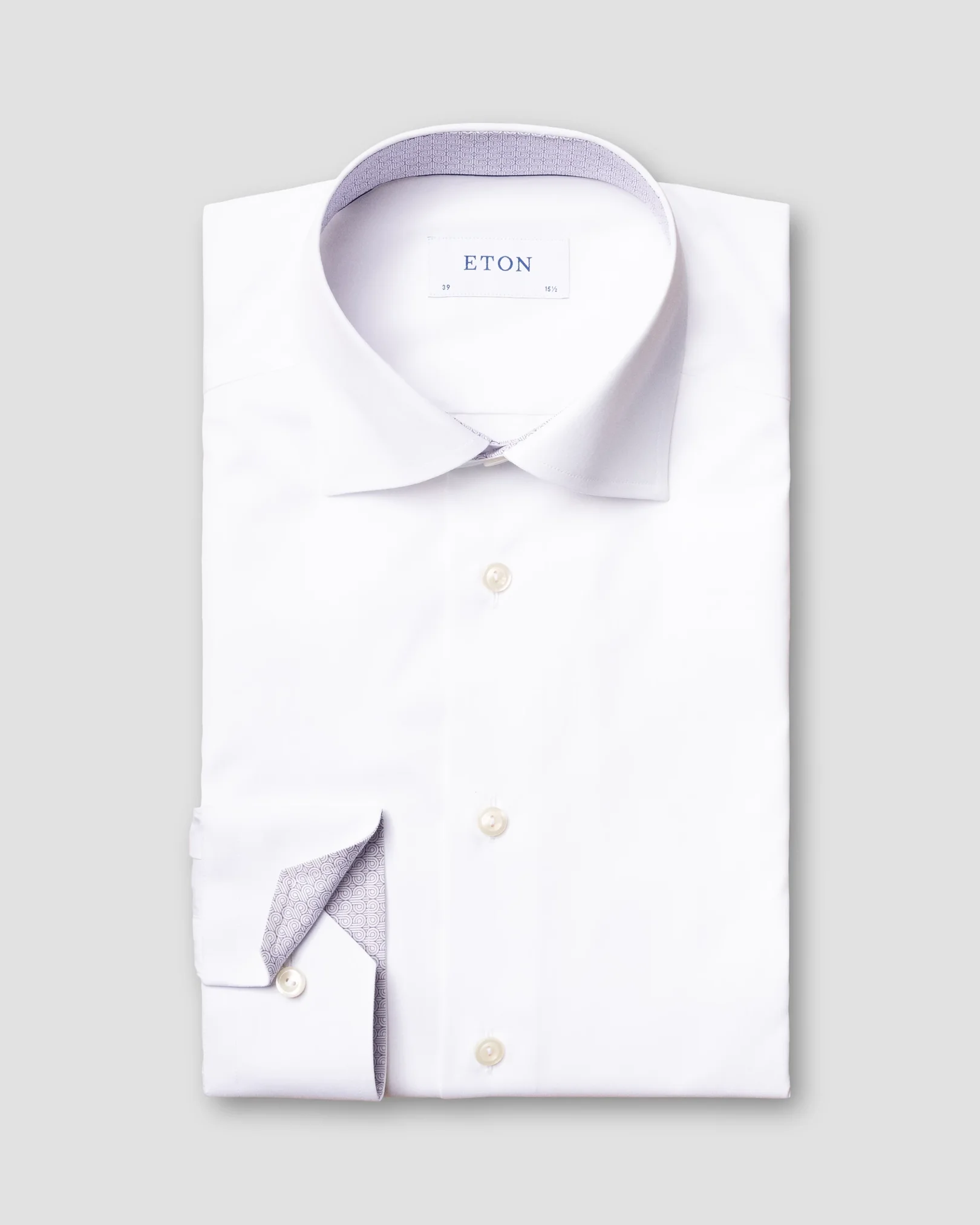 Eton - white poplin shirt art deco details