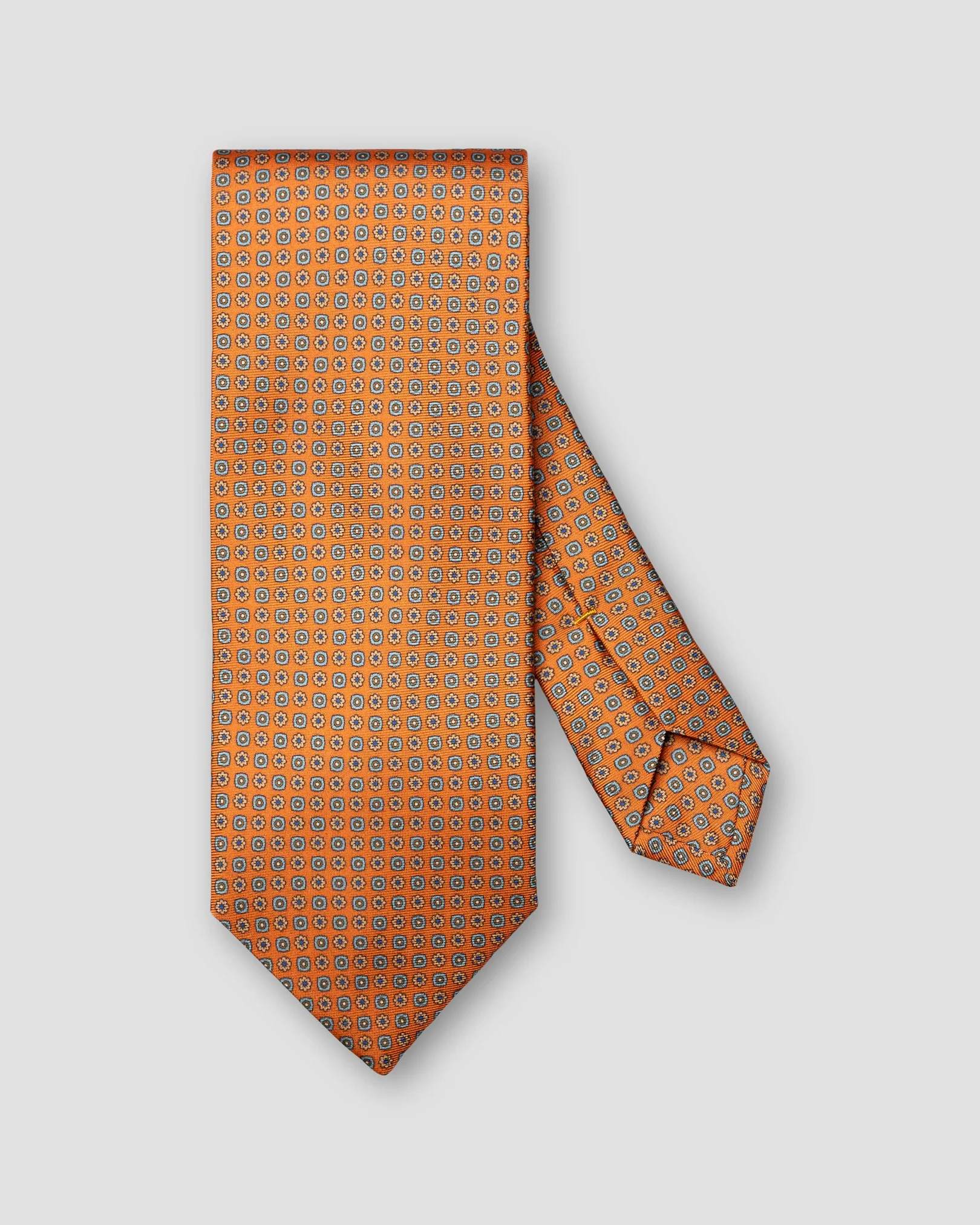 Eton - orange micro floral printed silk tie