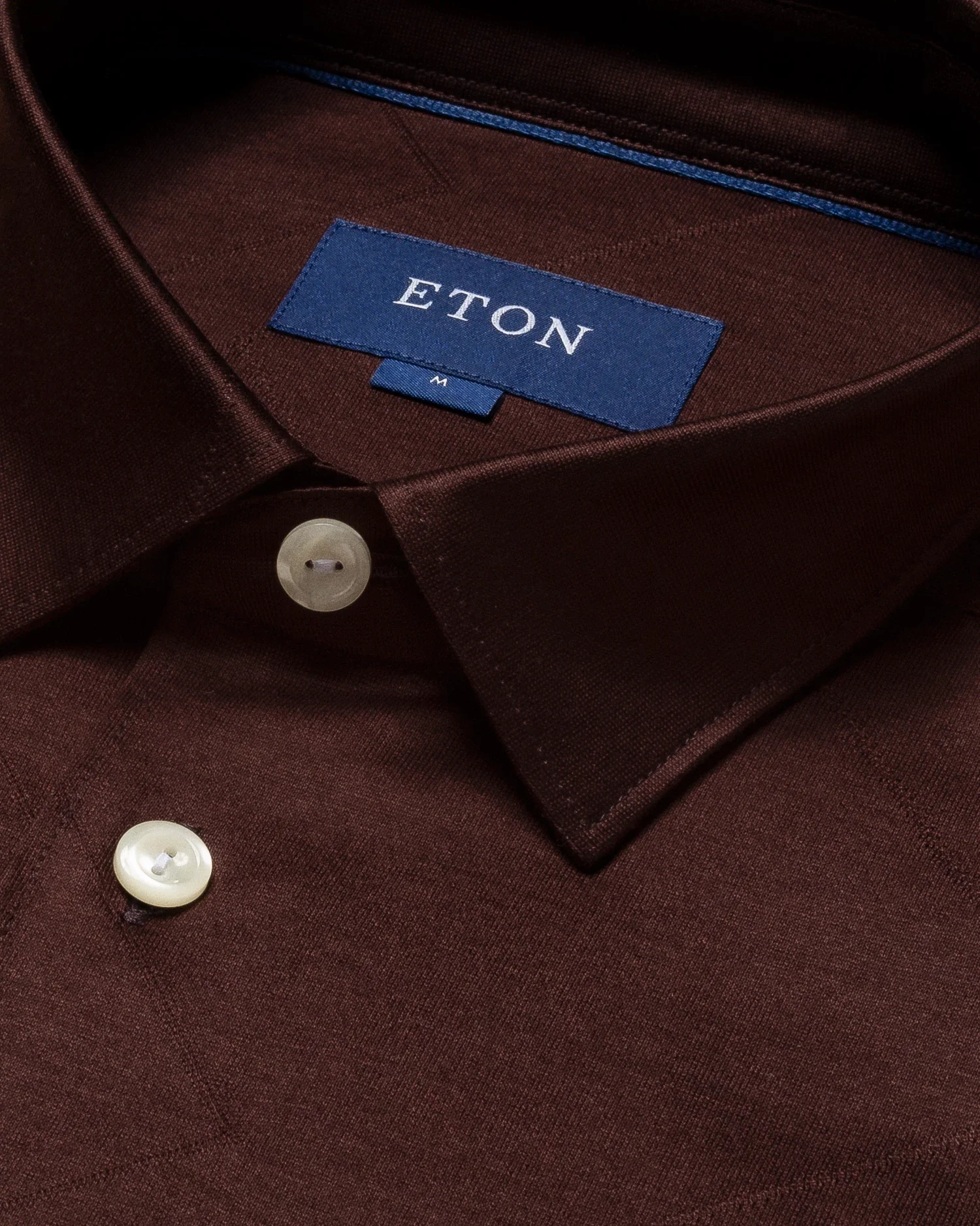 Eton - brown jersey shirt jacquard fil coupe
