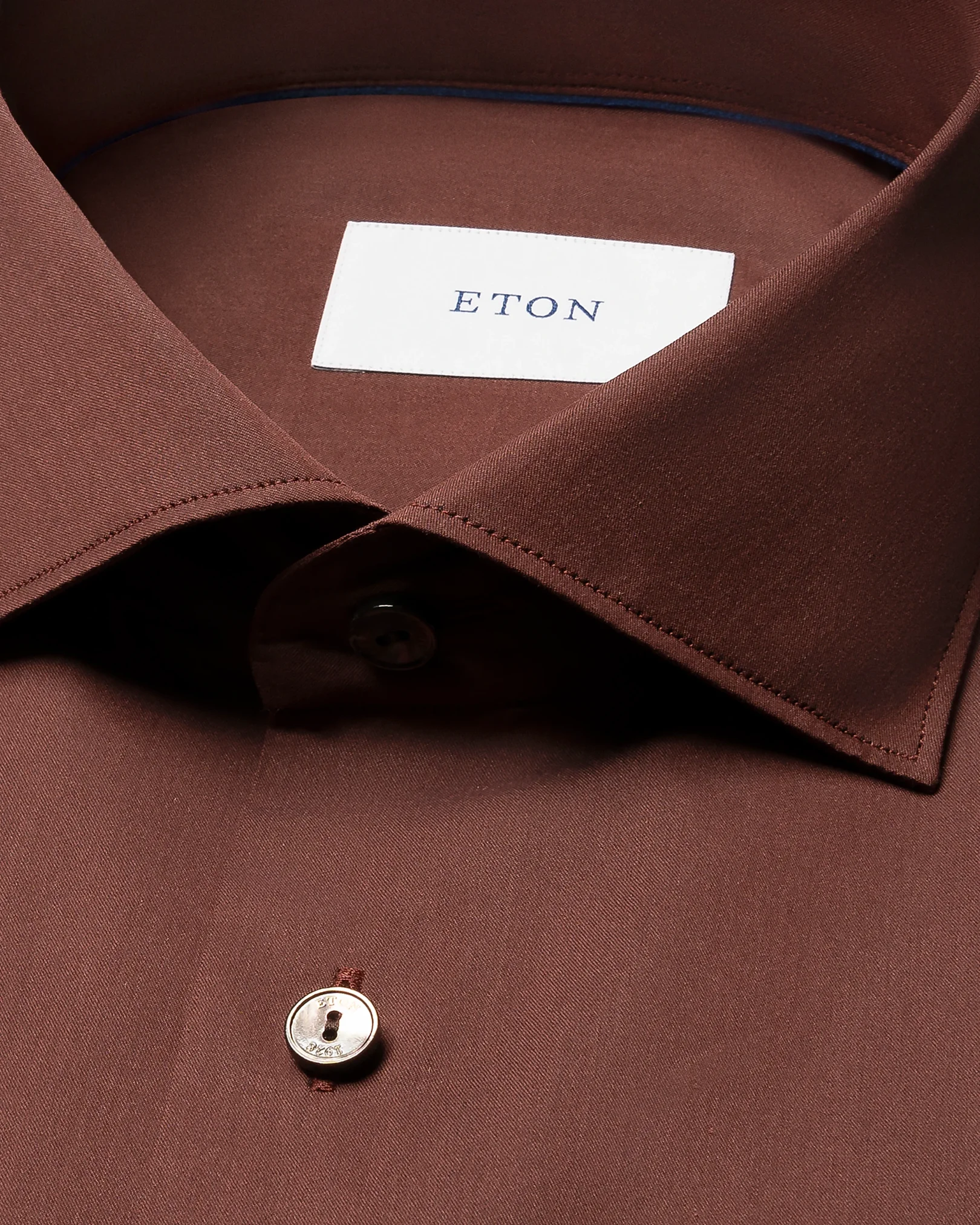 Eton - dark red solid cotton silk shirt