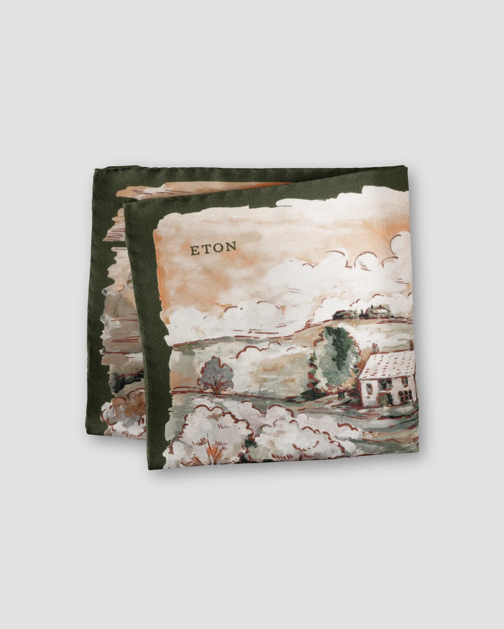 Eton - motif silk pocket square beige 256