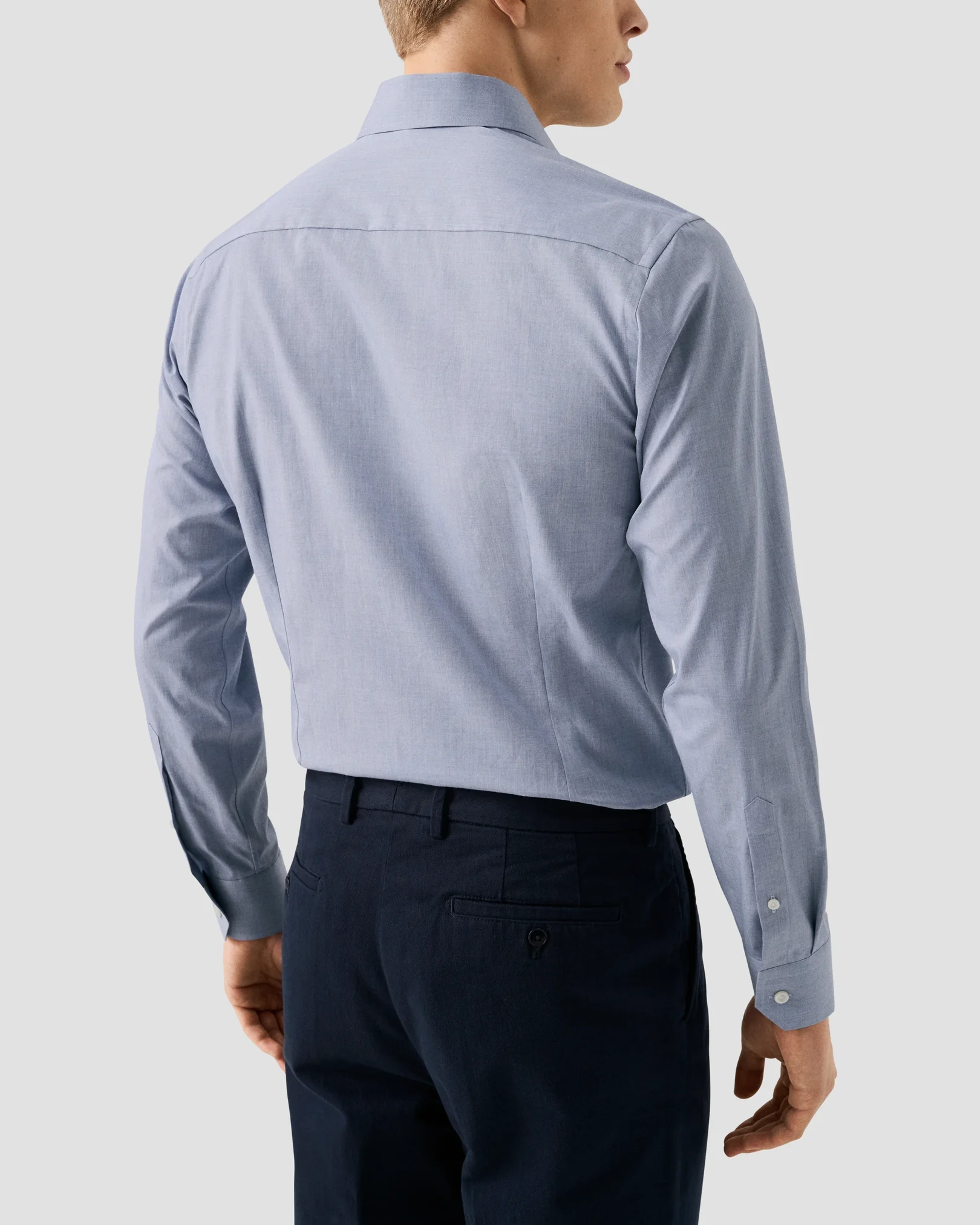 Eton - dark blue solid fine twill shirt