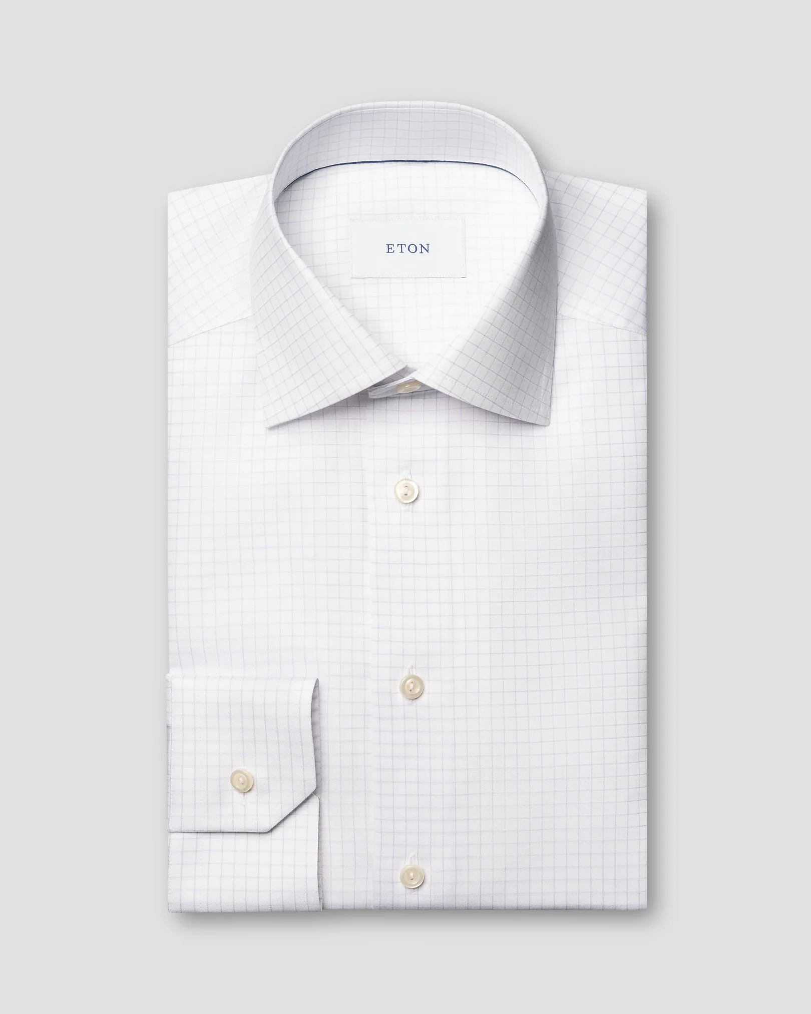 Eton - light purple check signature twill shirt 263