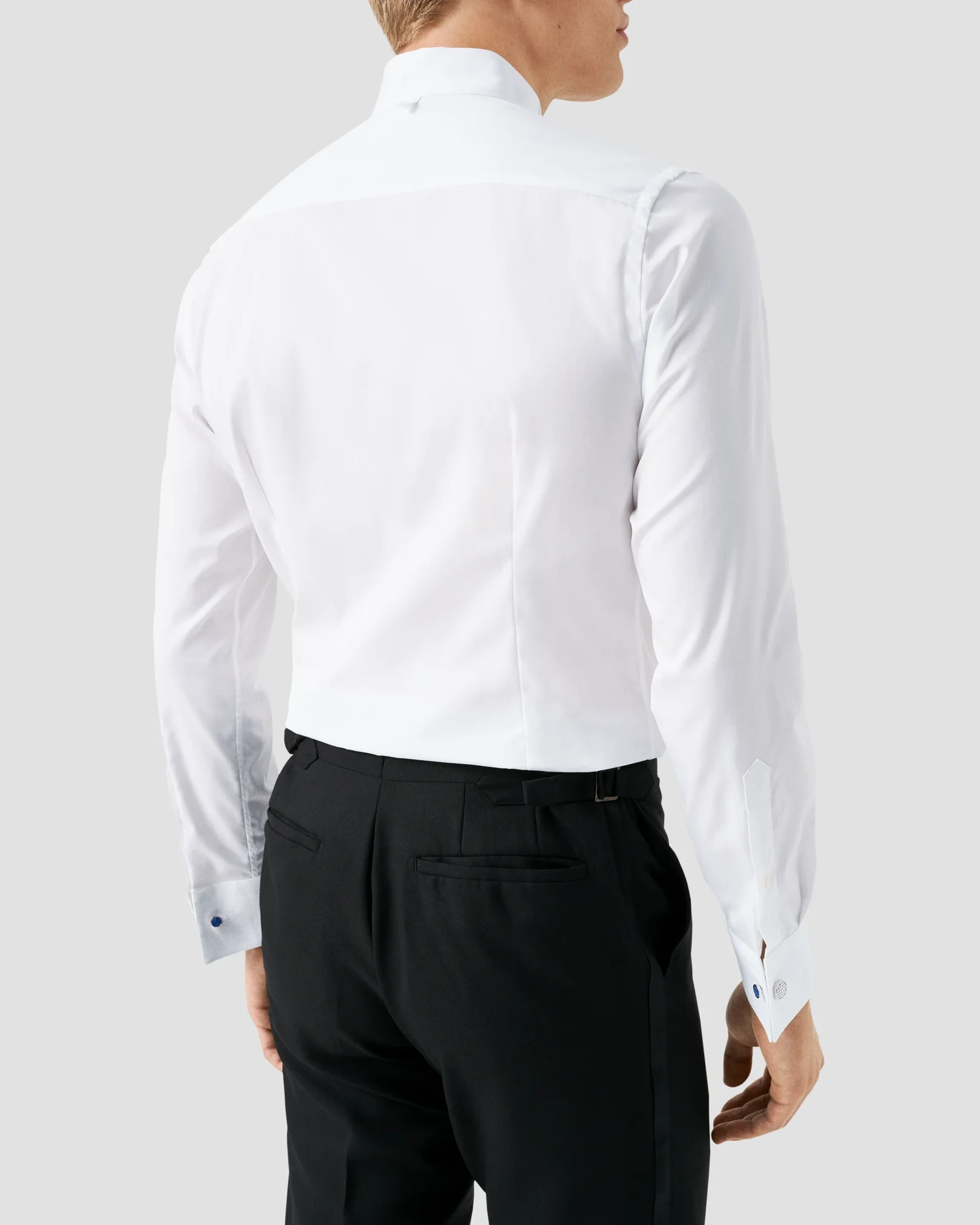 Eton - pique white tie shirt