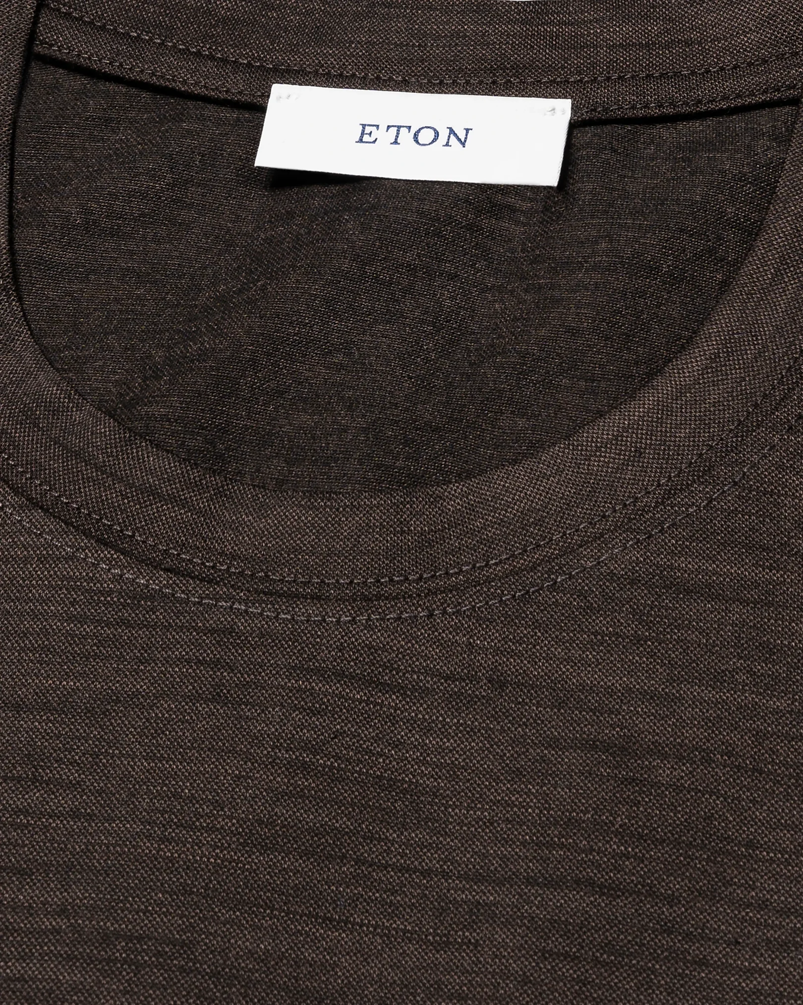 Eton - merino wool lyocell t shirt brown