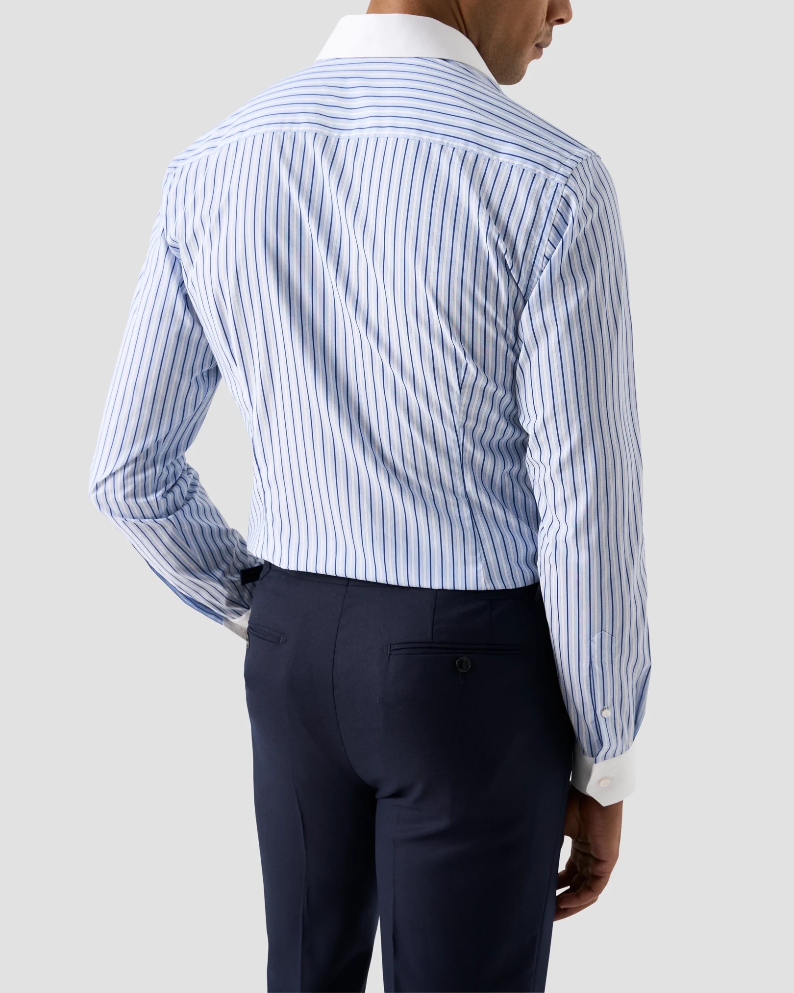 Eton - dark blue striped elevated shirt