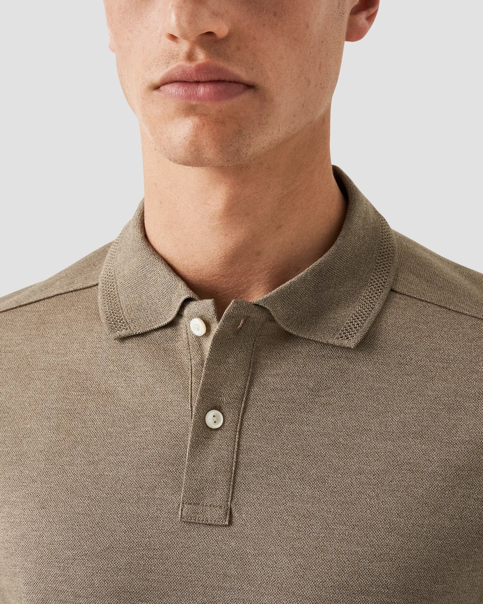 Eton - Light Brown Filo di Scozia Piqué Polo Shirt