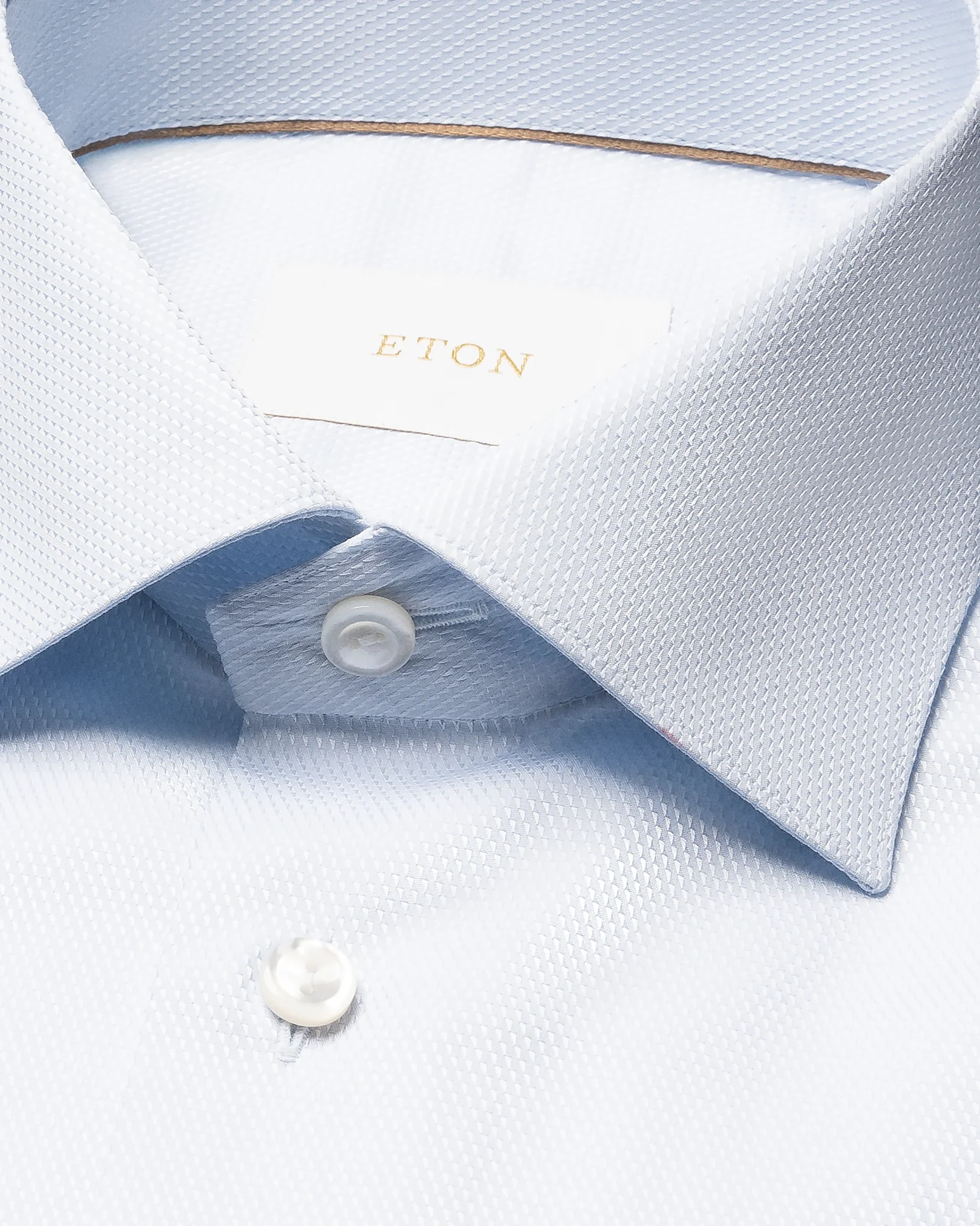 Eton - light blue semi solid supima 120 pique shirt