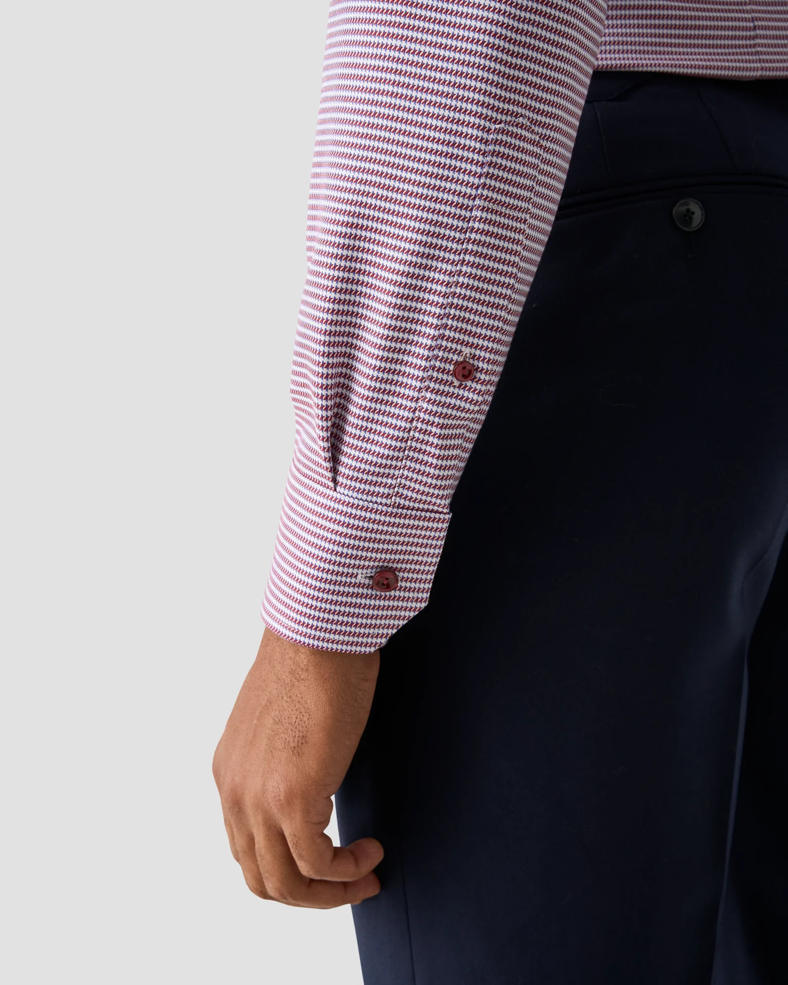 Eton - checked red twill shirt