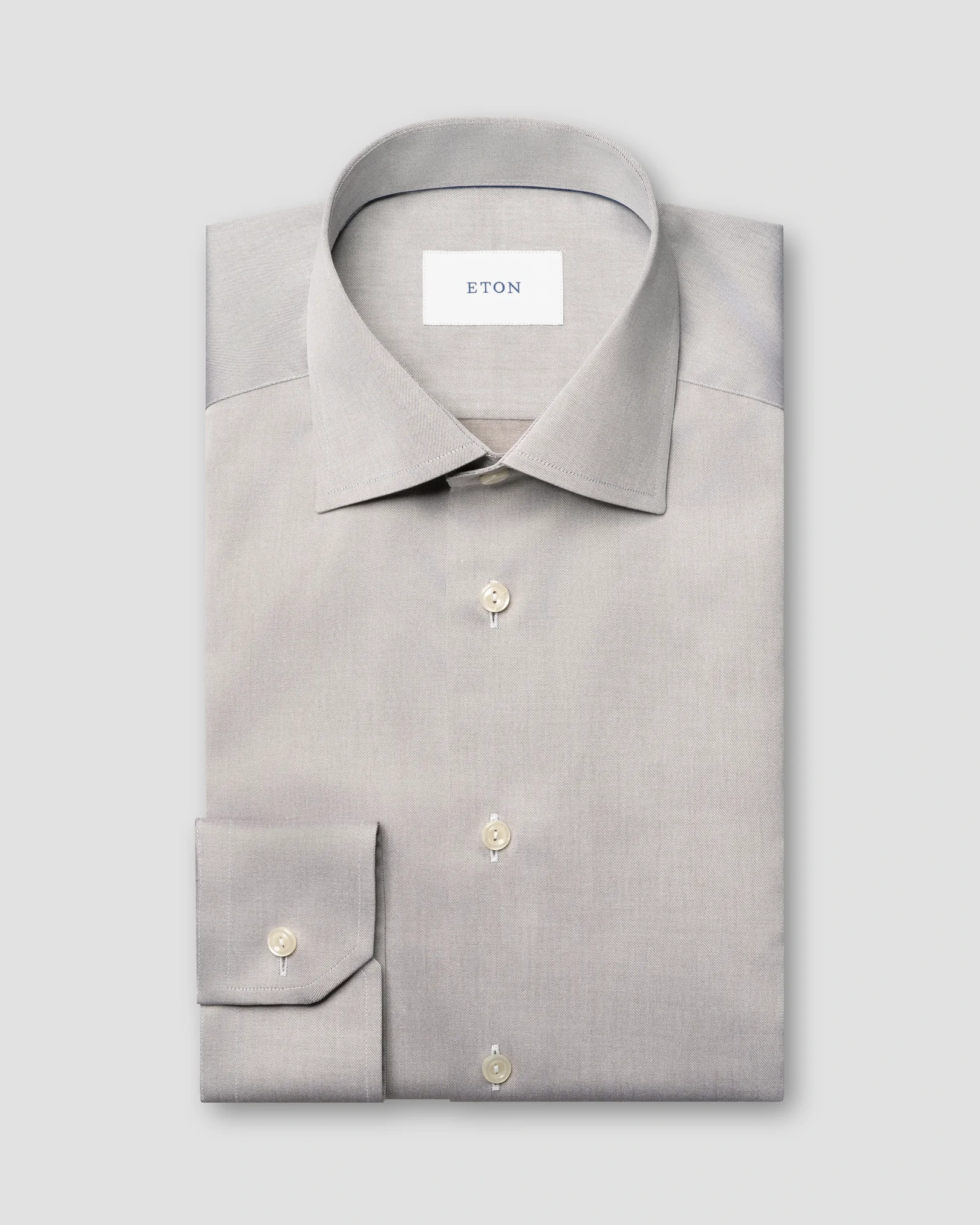 Eton - solid brown signature twill shirt