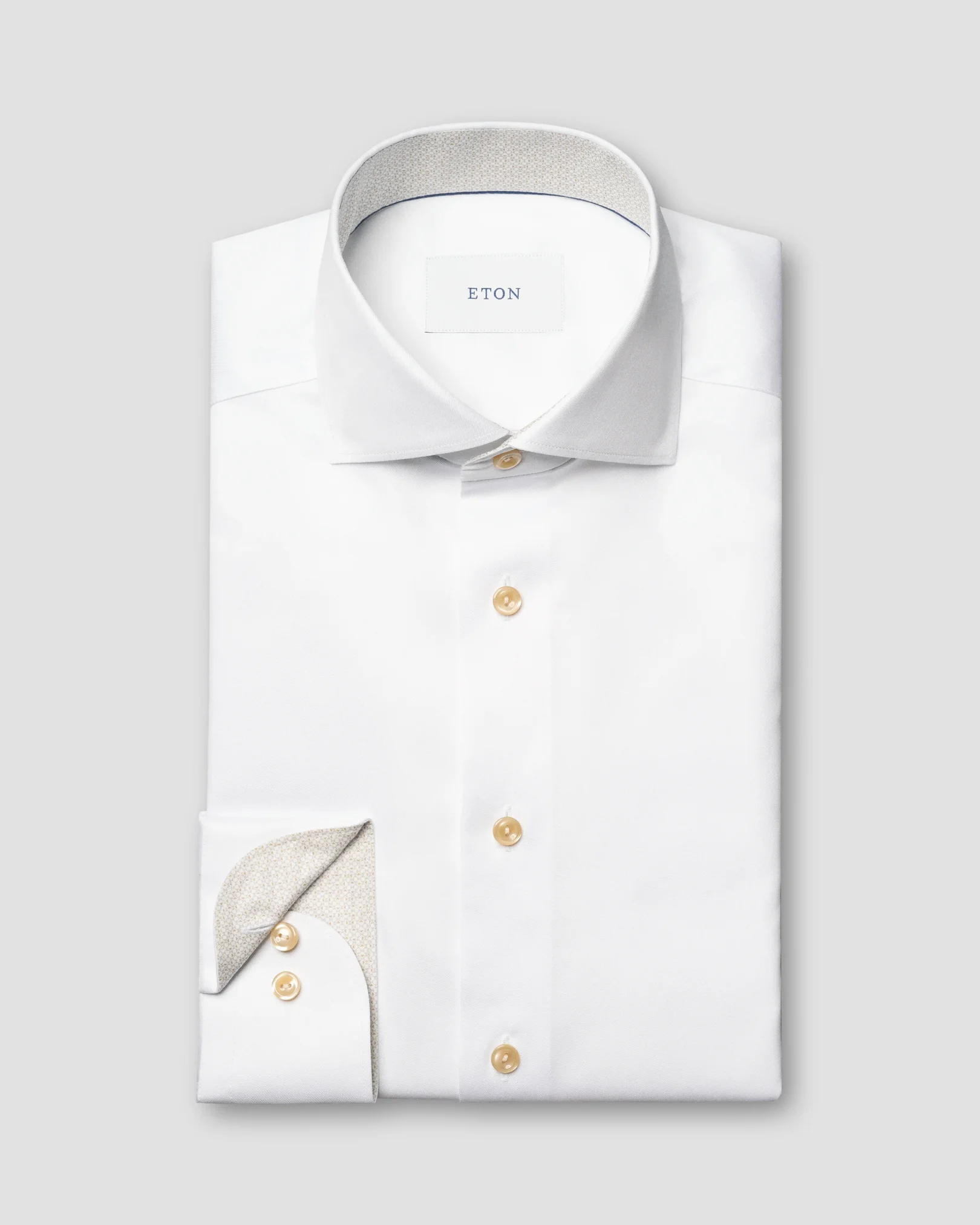 Eton - white geometric effect signature twill shirt 263