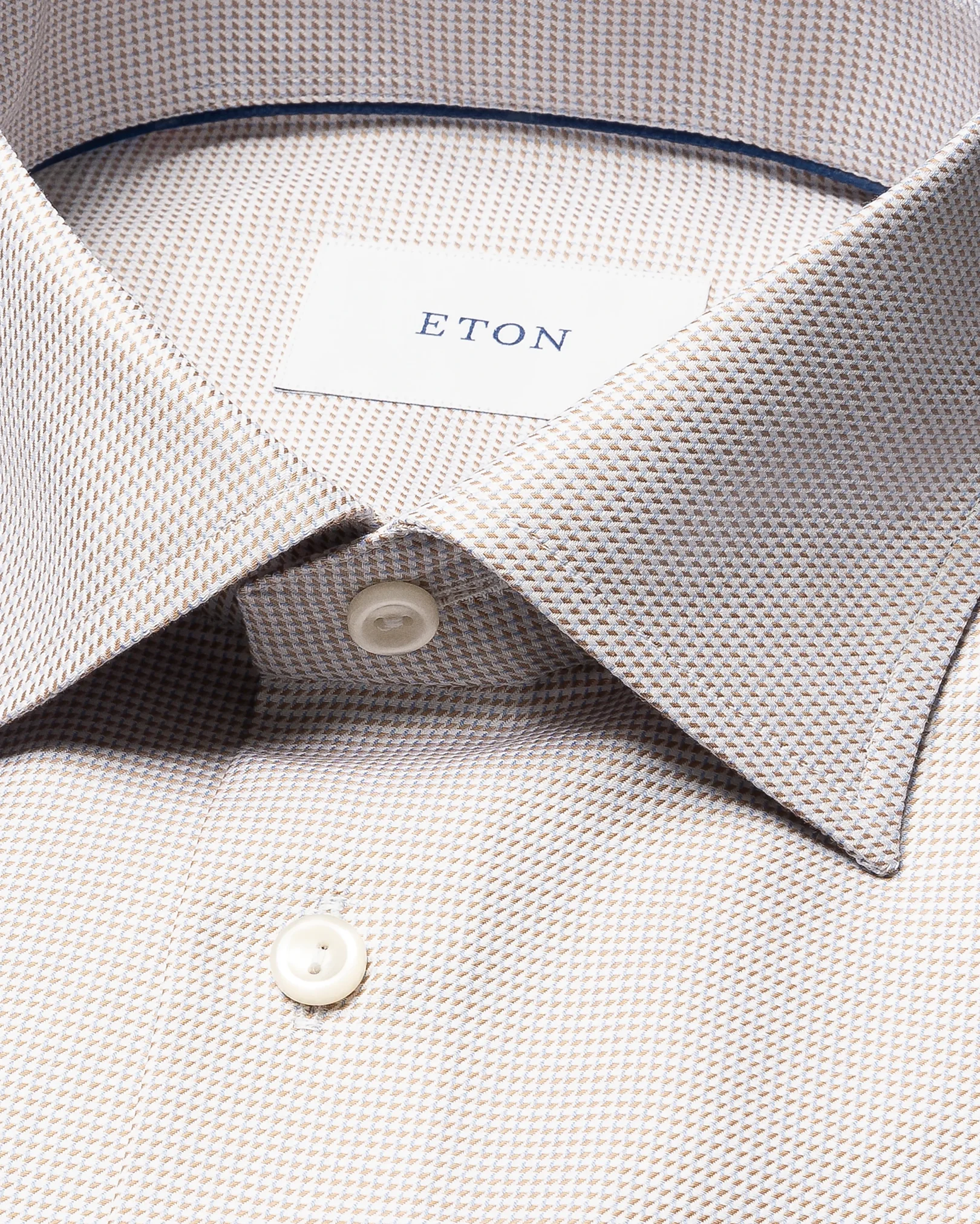Eton - beige semi solid twill shirt