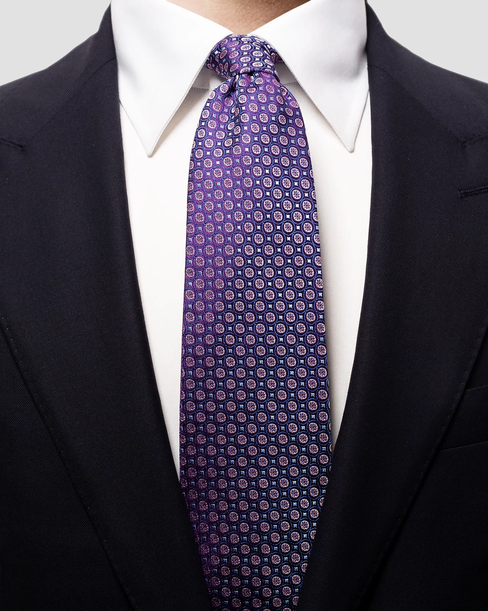Eton - purple dotted silk tie