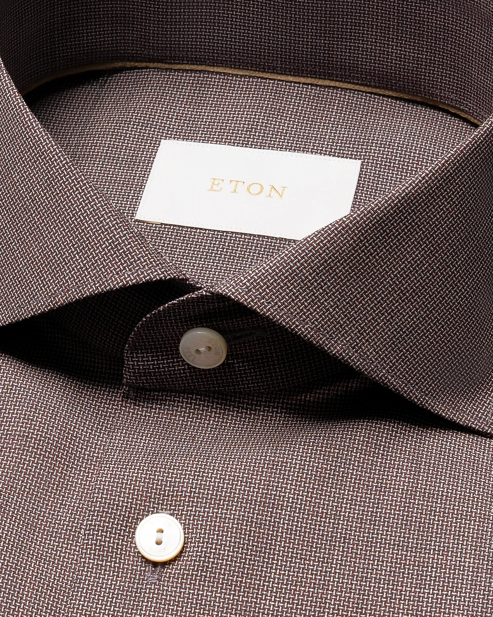 Eton - semi solid red merino shirt