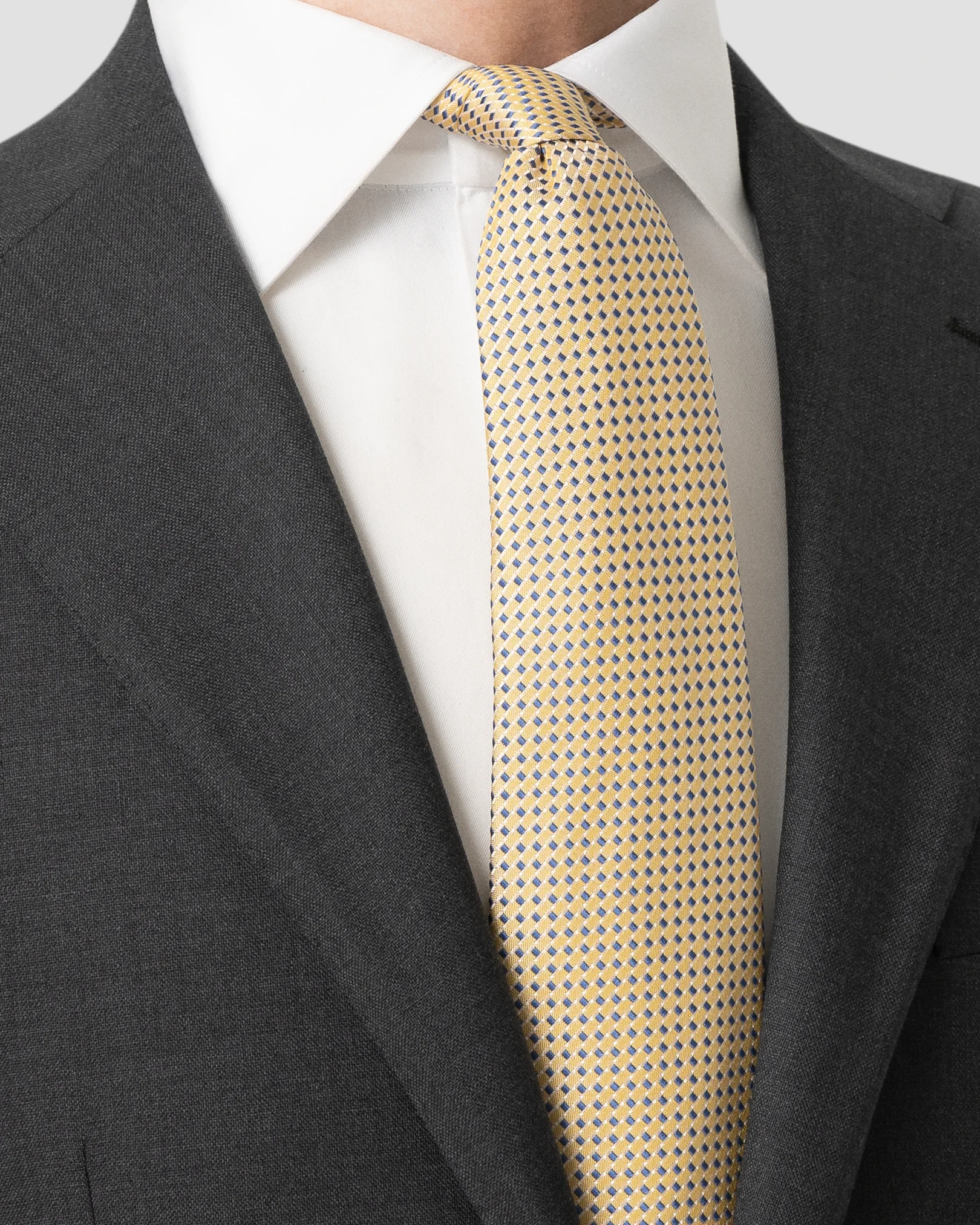 Eton - yellow micro woven silk tie