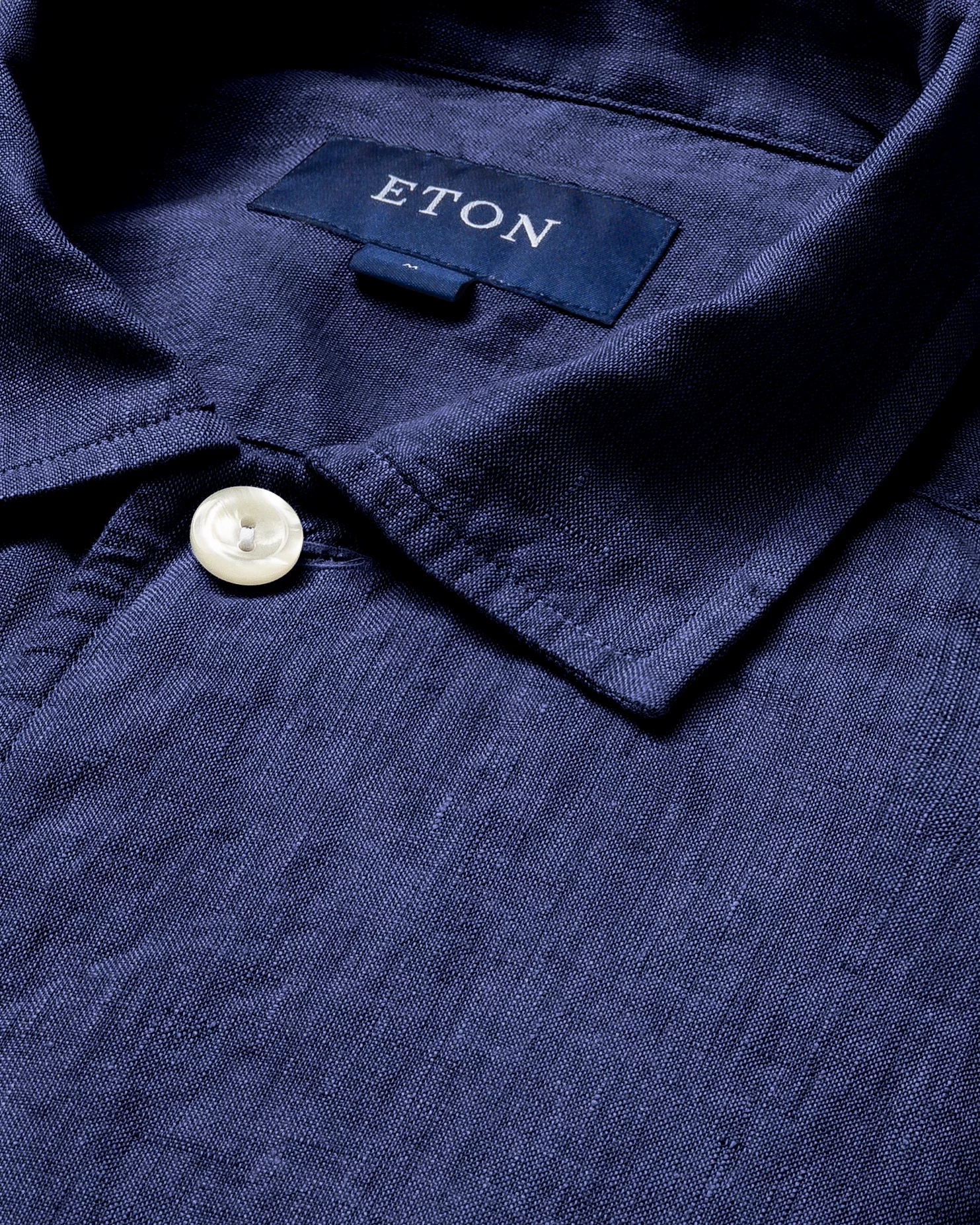 Eton - blue linen shirt resort short sleeve boxfit