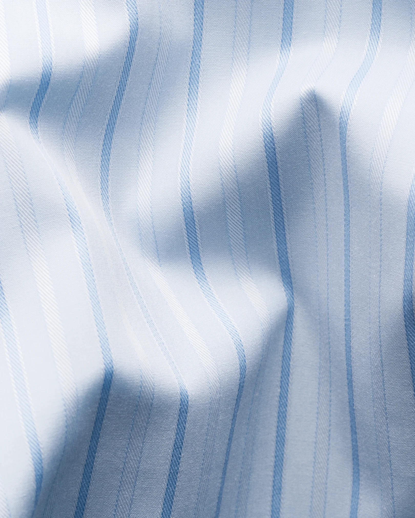 Eton - light blue striped supima 120 pique shirt