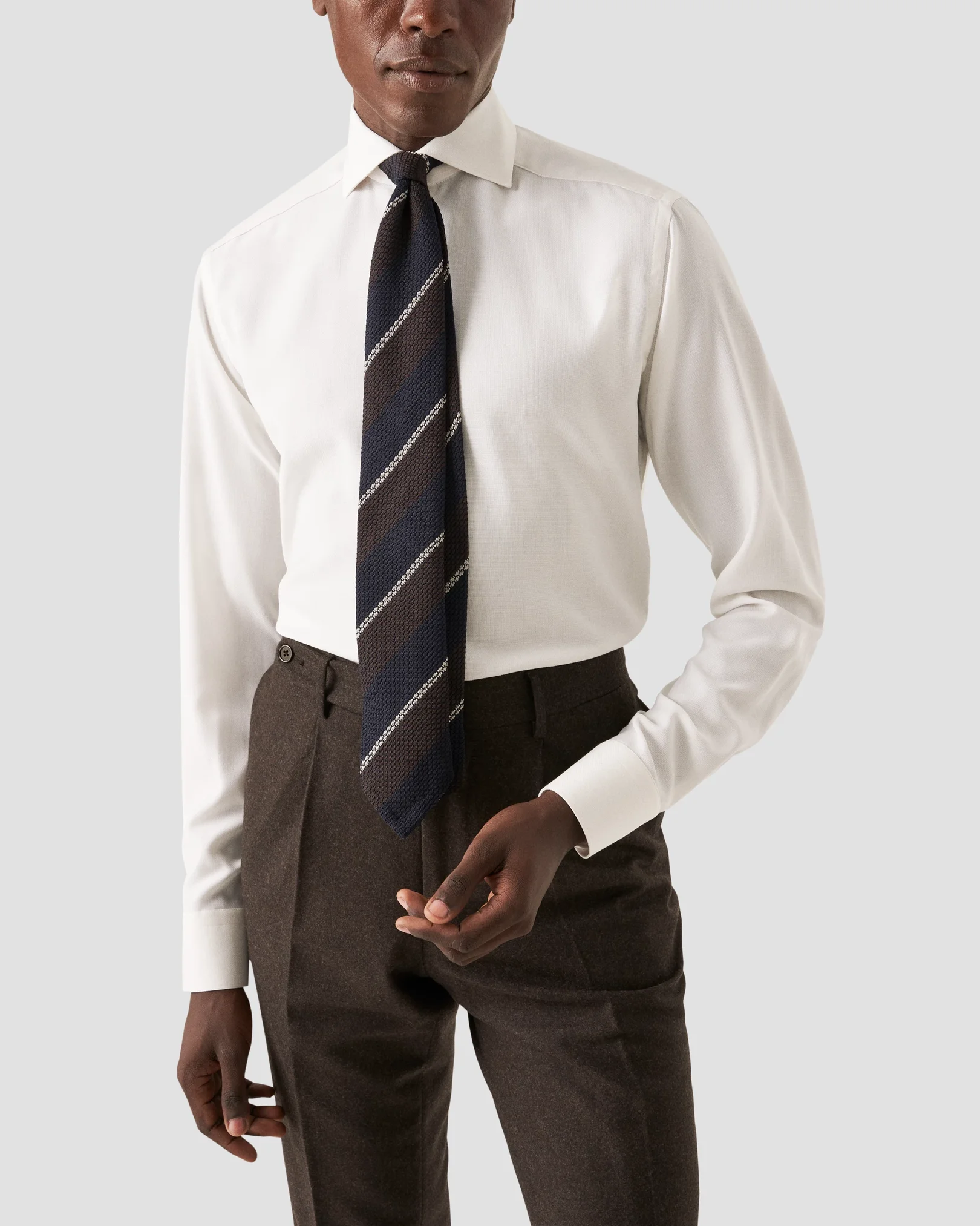 Eton - white royal weave shirt