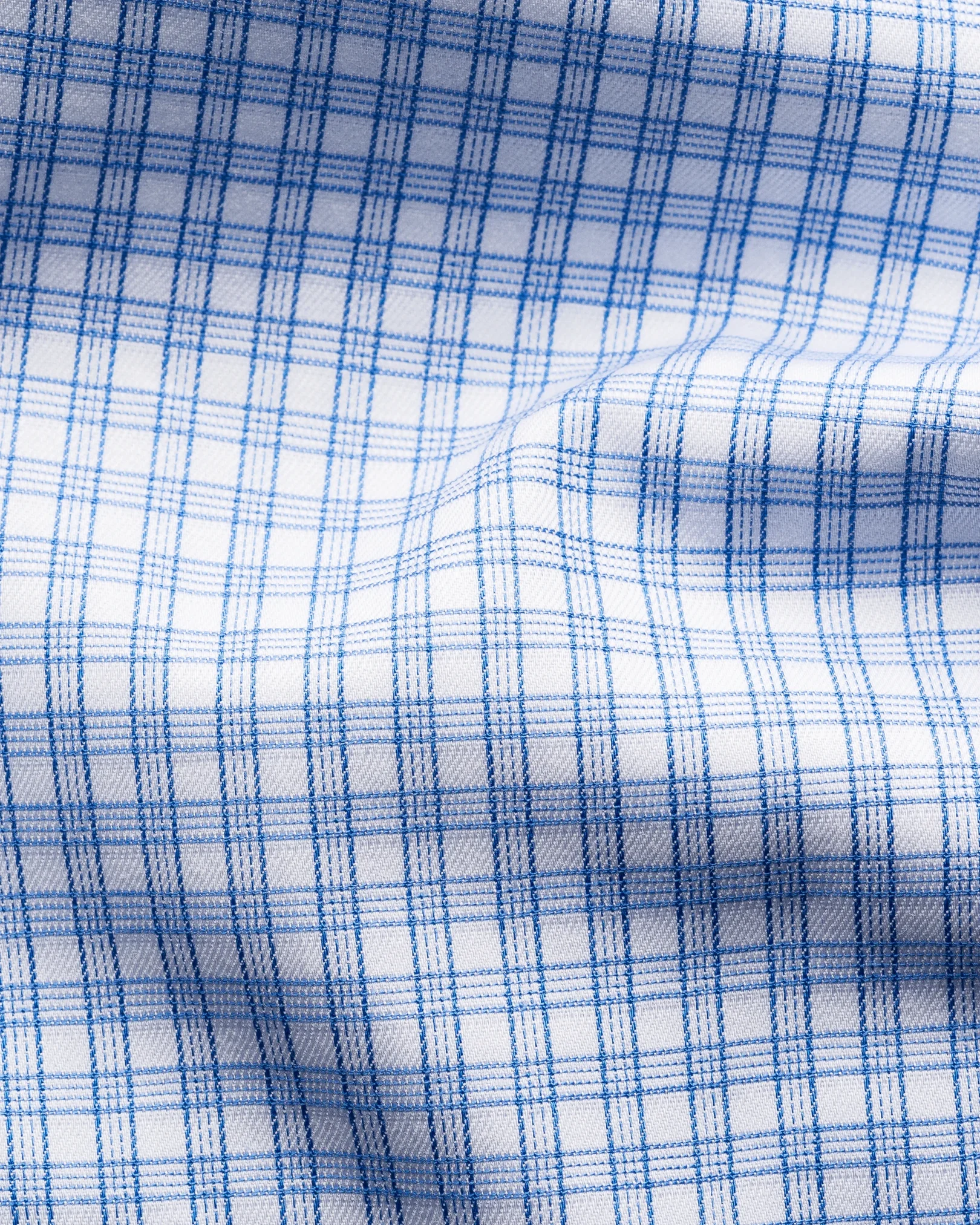 Eton - mid blue check signature twill shirt 263