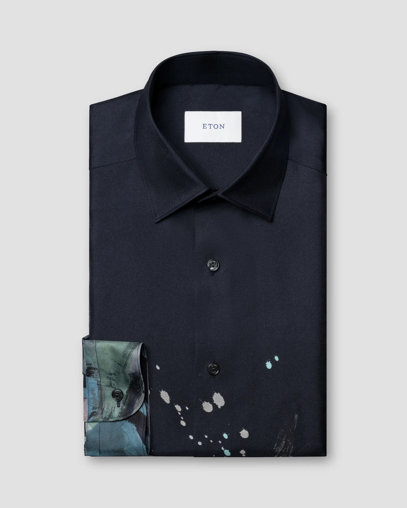 Eton - motif print silk shirt