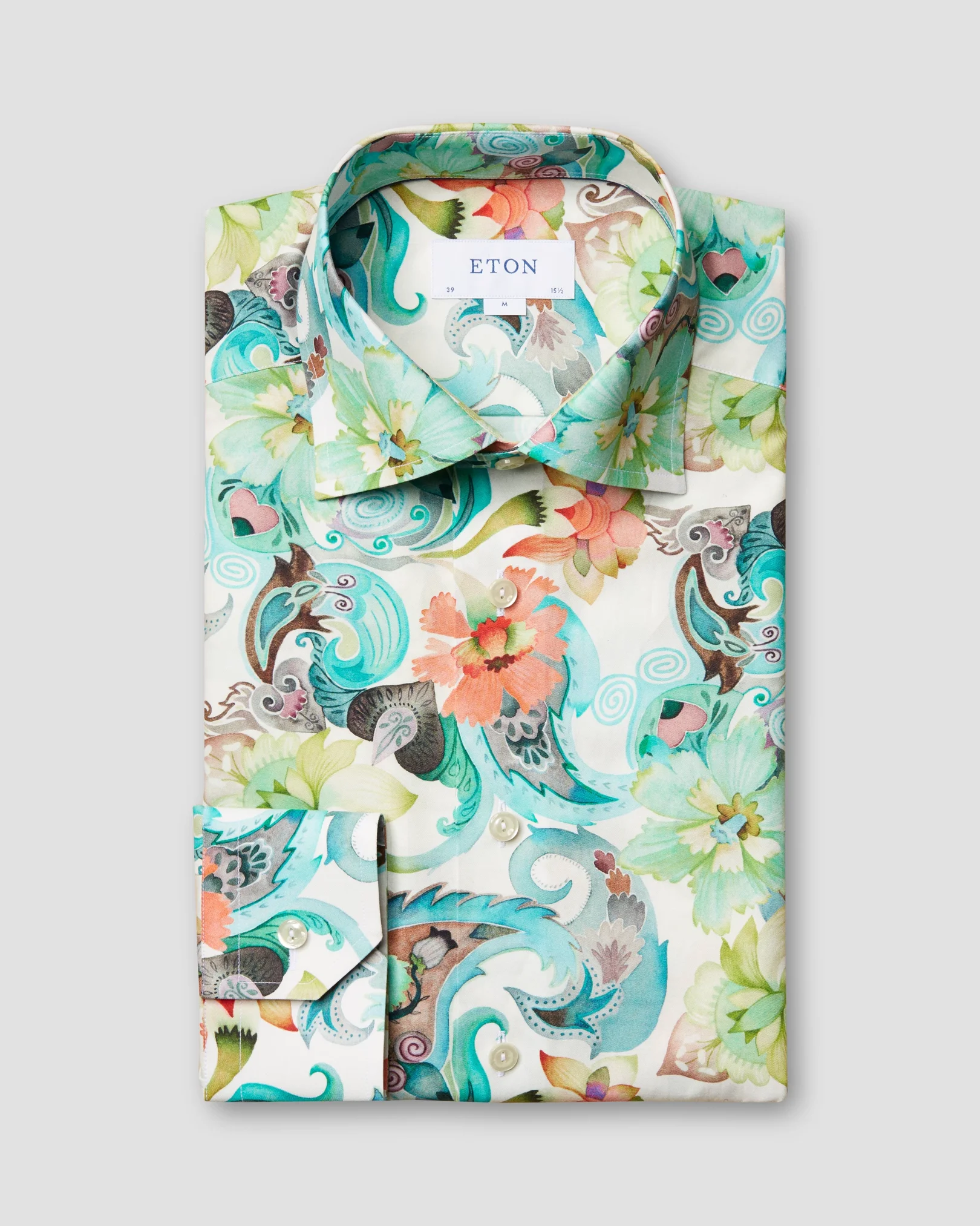 Eton - water colour floral twill shirt
