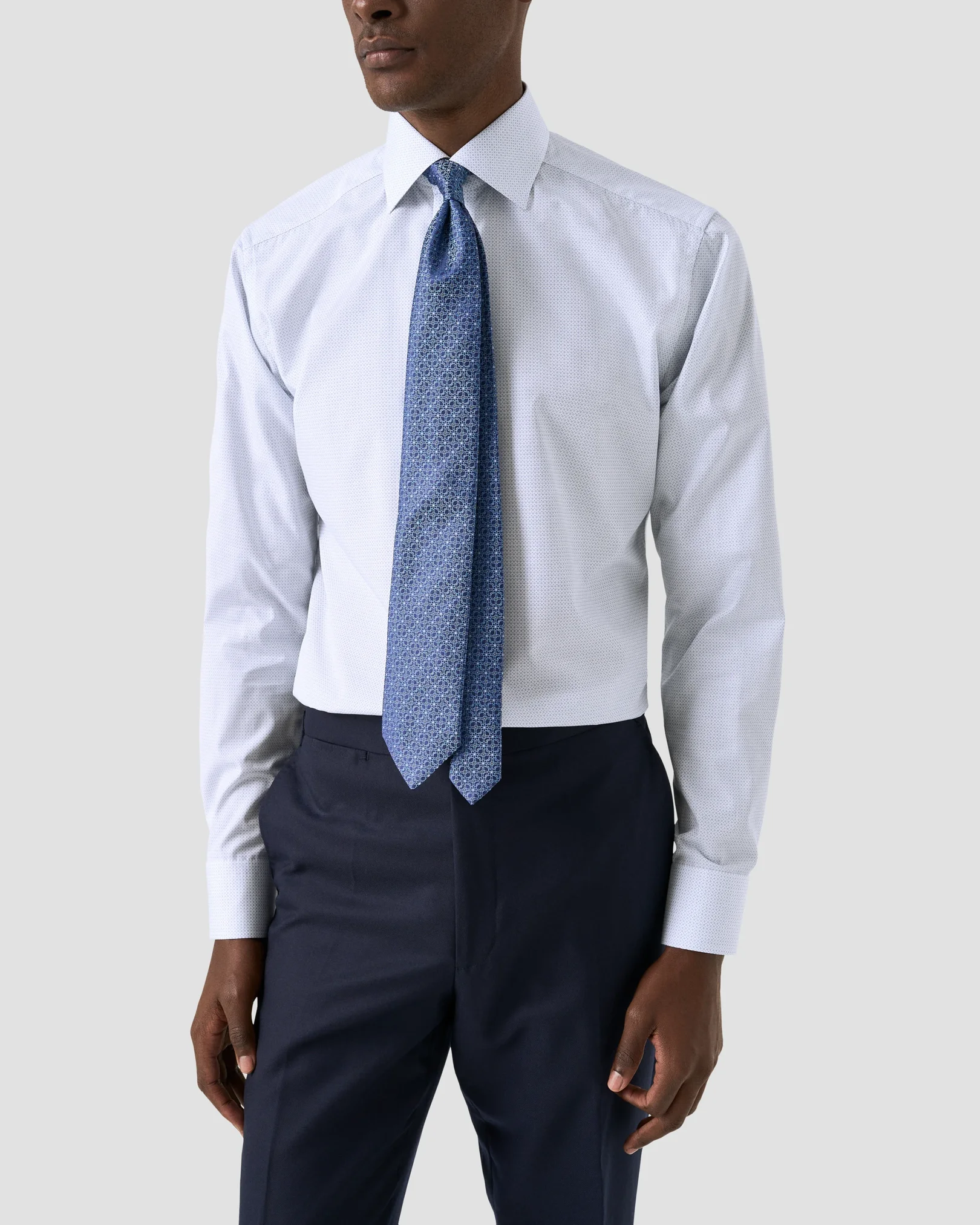 Eton - Light Blue Micro Print Poplin Shirt