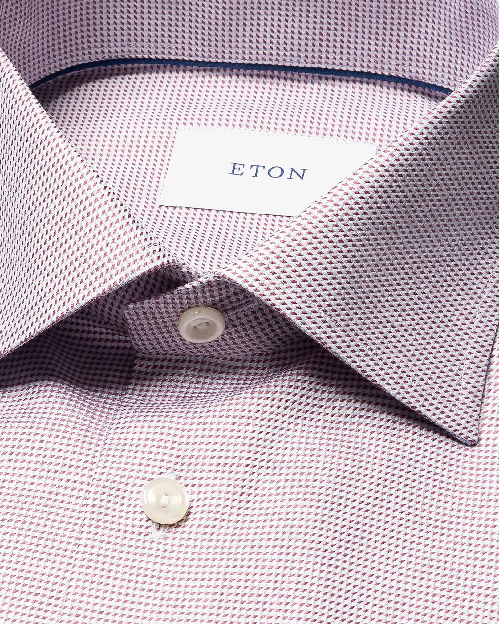 Eton - red semi solid twill shirt