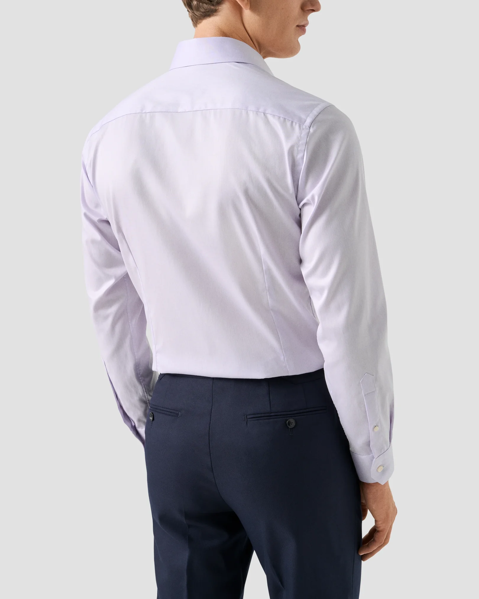 Eton - mid purple solid signature twill shirt