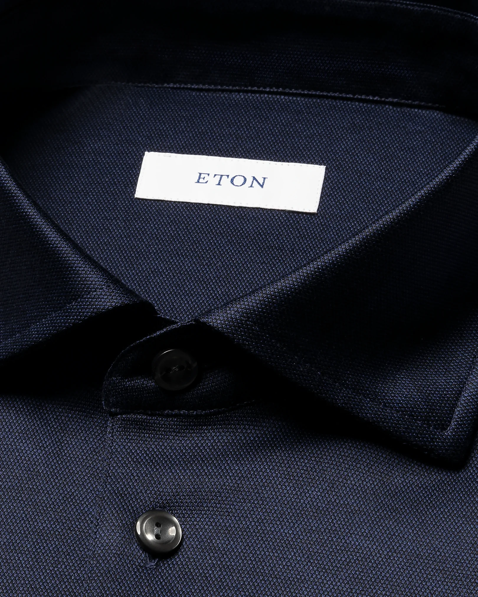 Eton - jaquard filo di scozia polo shirt navy blue