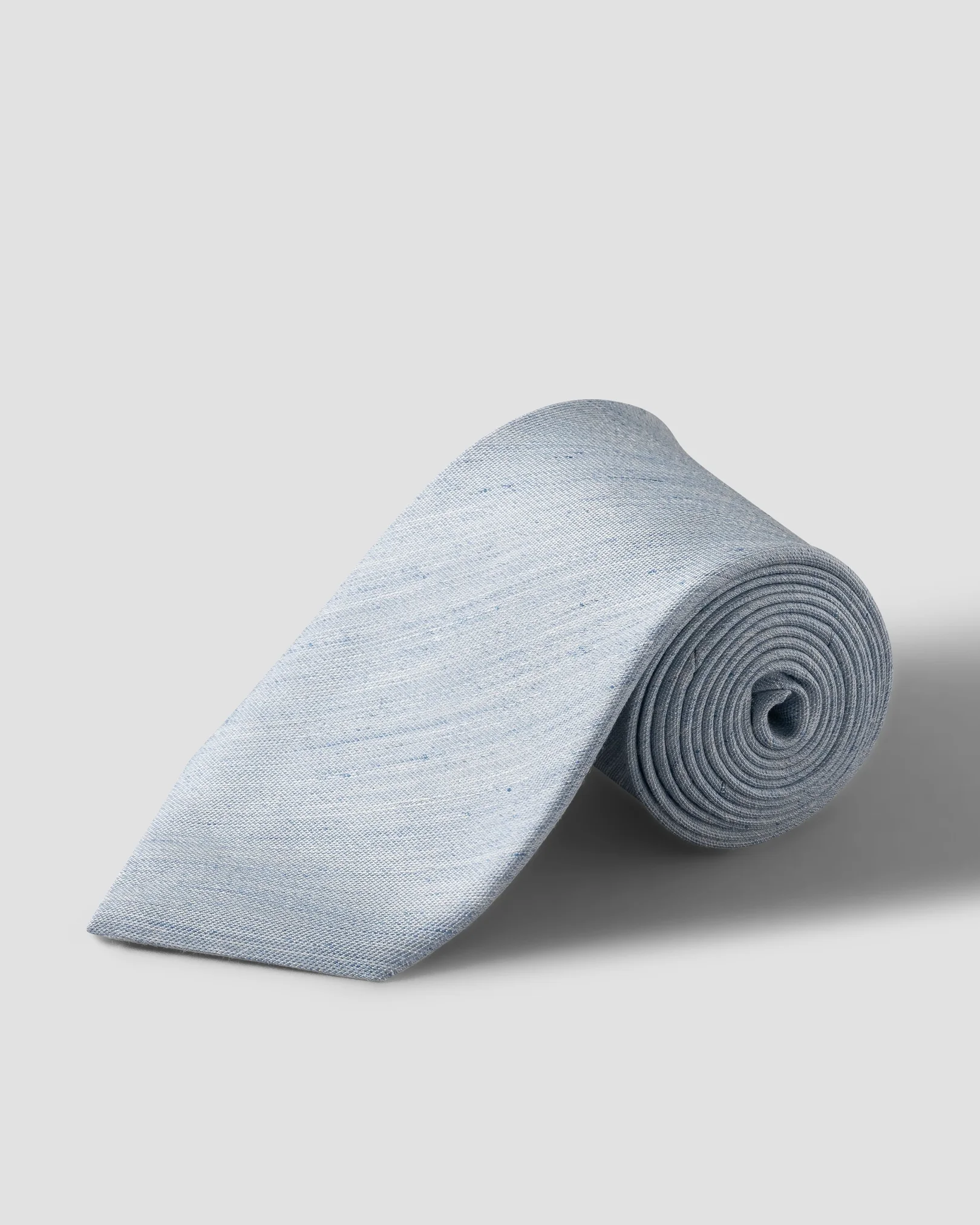 Eton - Cravate tissée en lin et soie unie